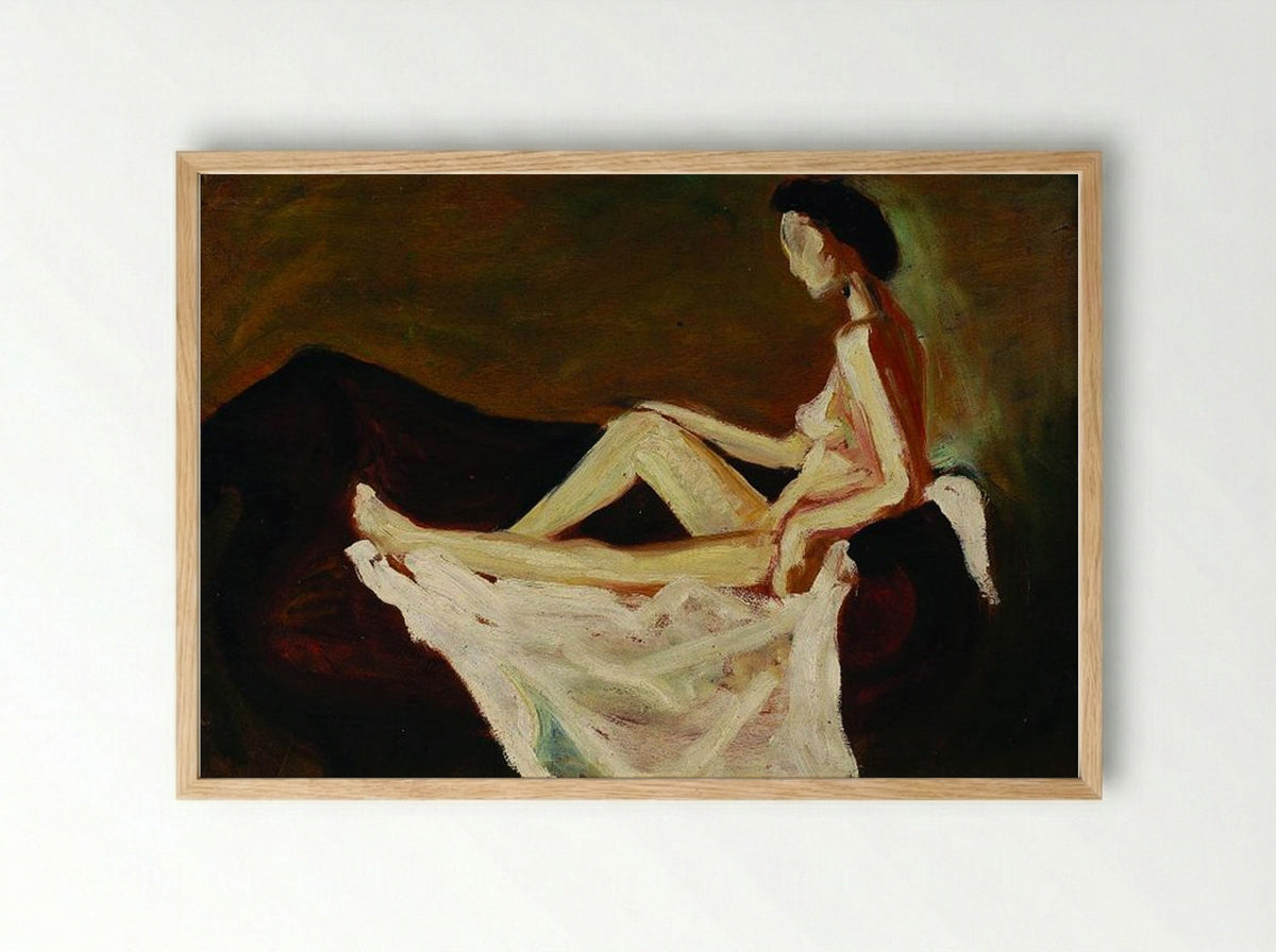 Nu feminino - Mario Eloy - Framed Print Wood