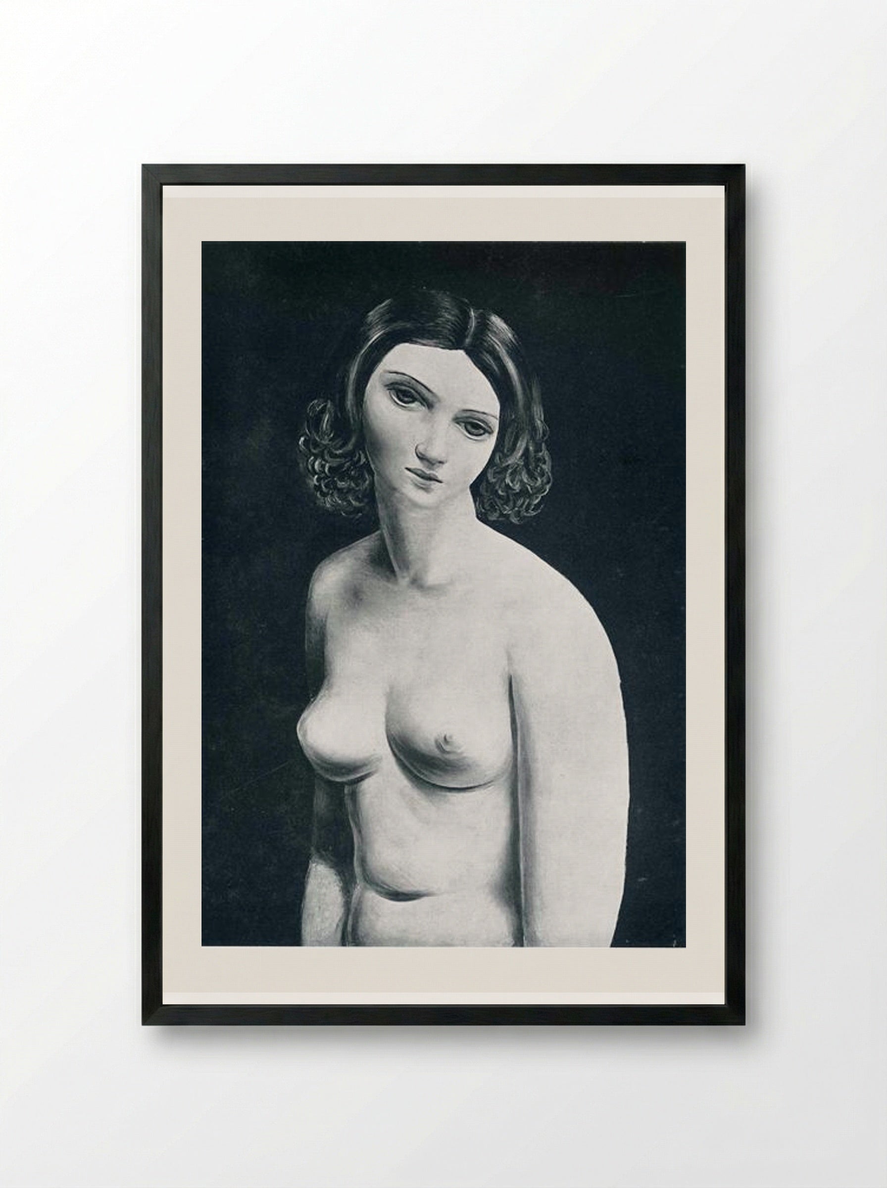 Nude Bust - Moïse Kisling - Framed Print Black