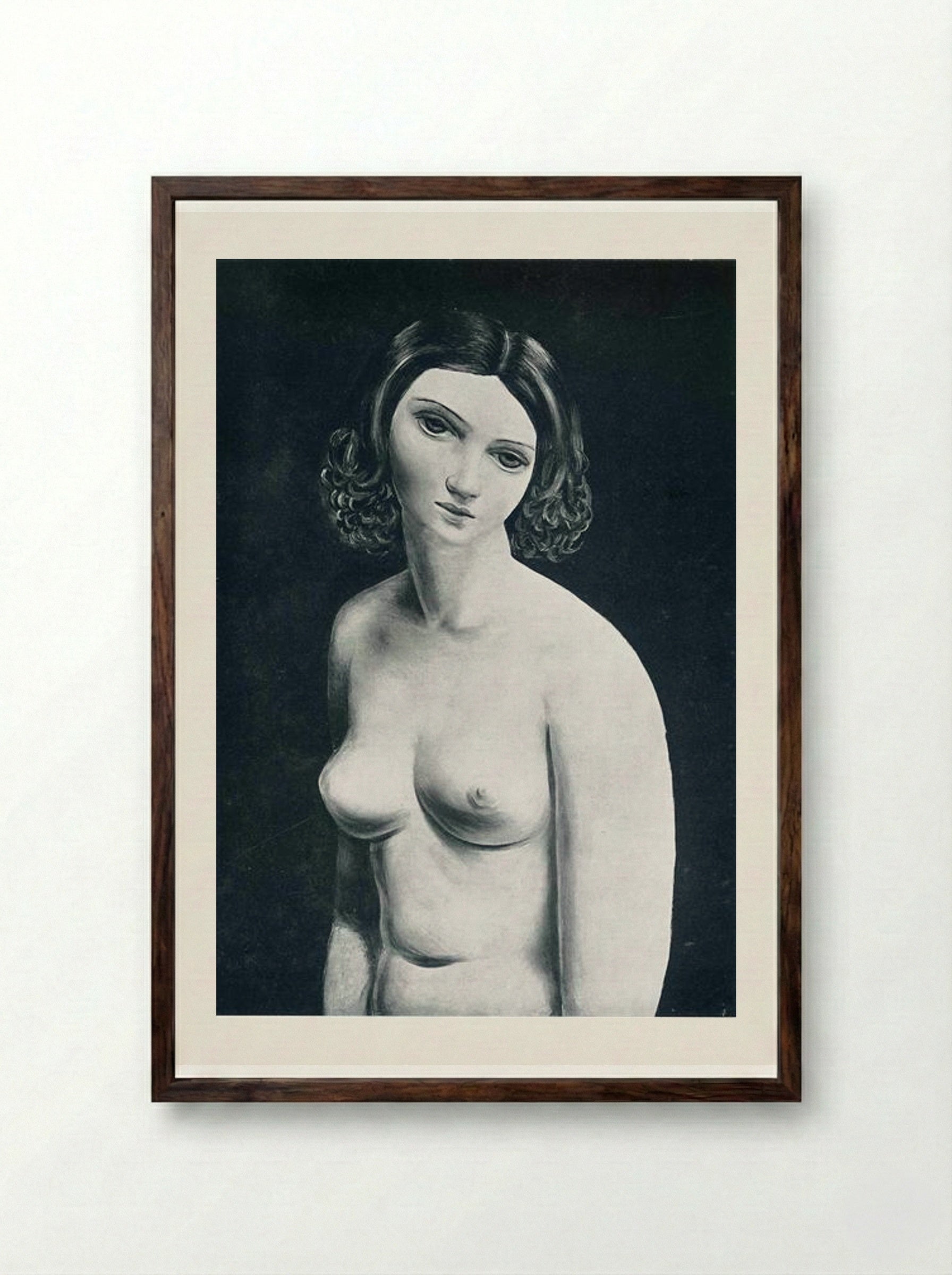 Nude Bust - Moïse Kisling - Framed Print Dark Wood