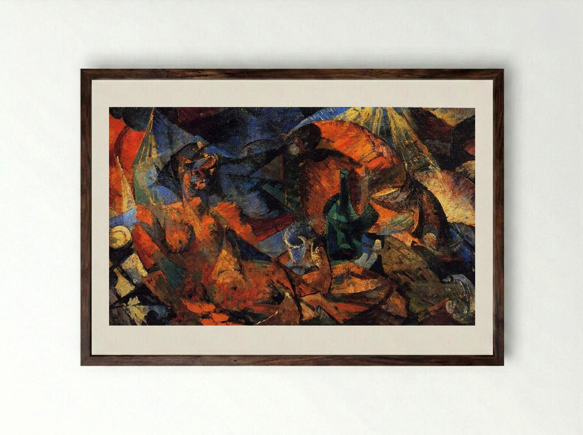 Nude (Complementary Model of Form-Colour) - Umberto Boccioni - Framed Print Dark Wood