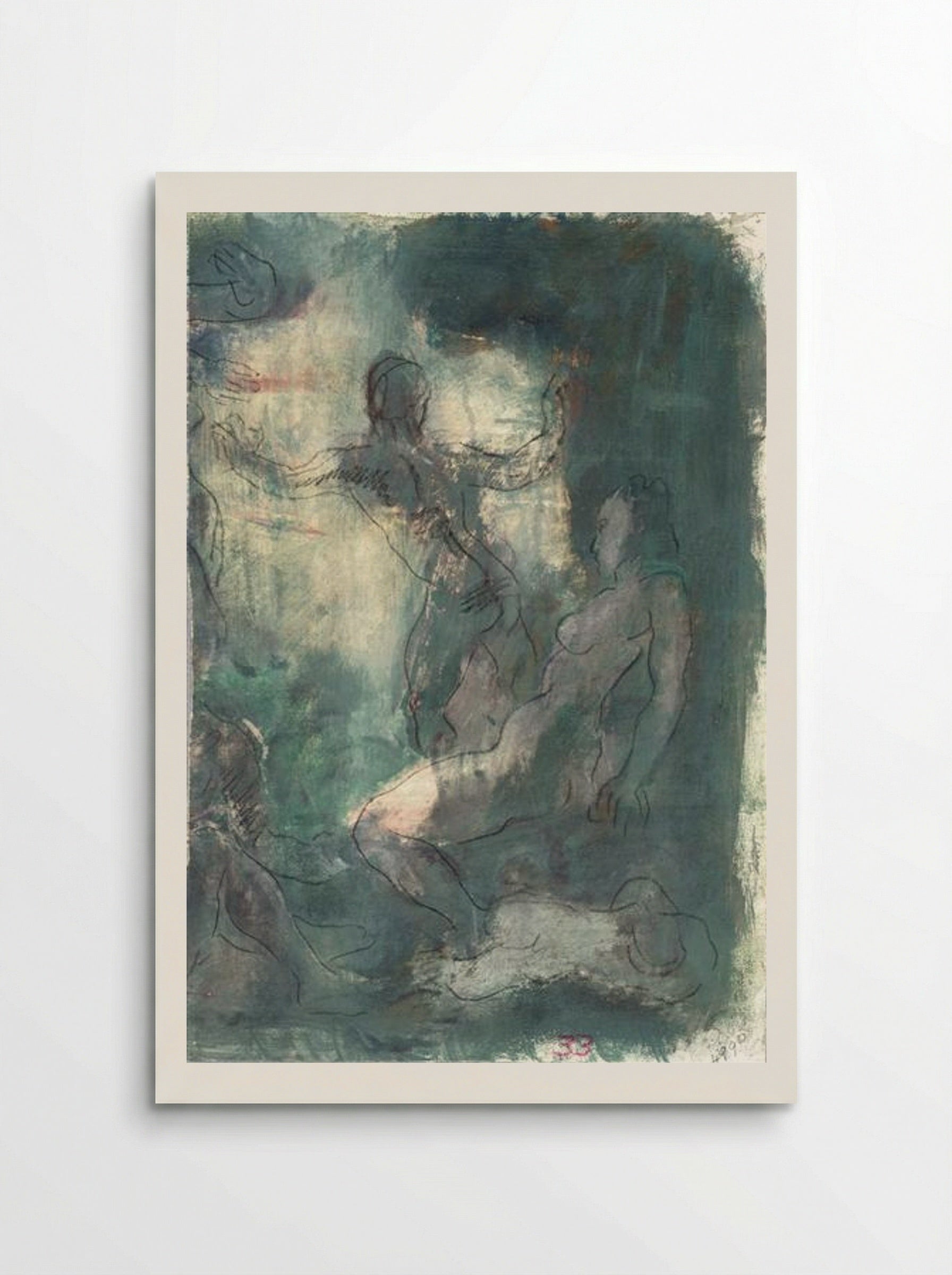 Nude Figures in a Room - Alexandre Jacovleff - Poster