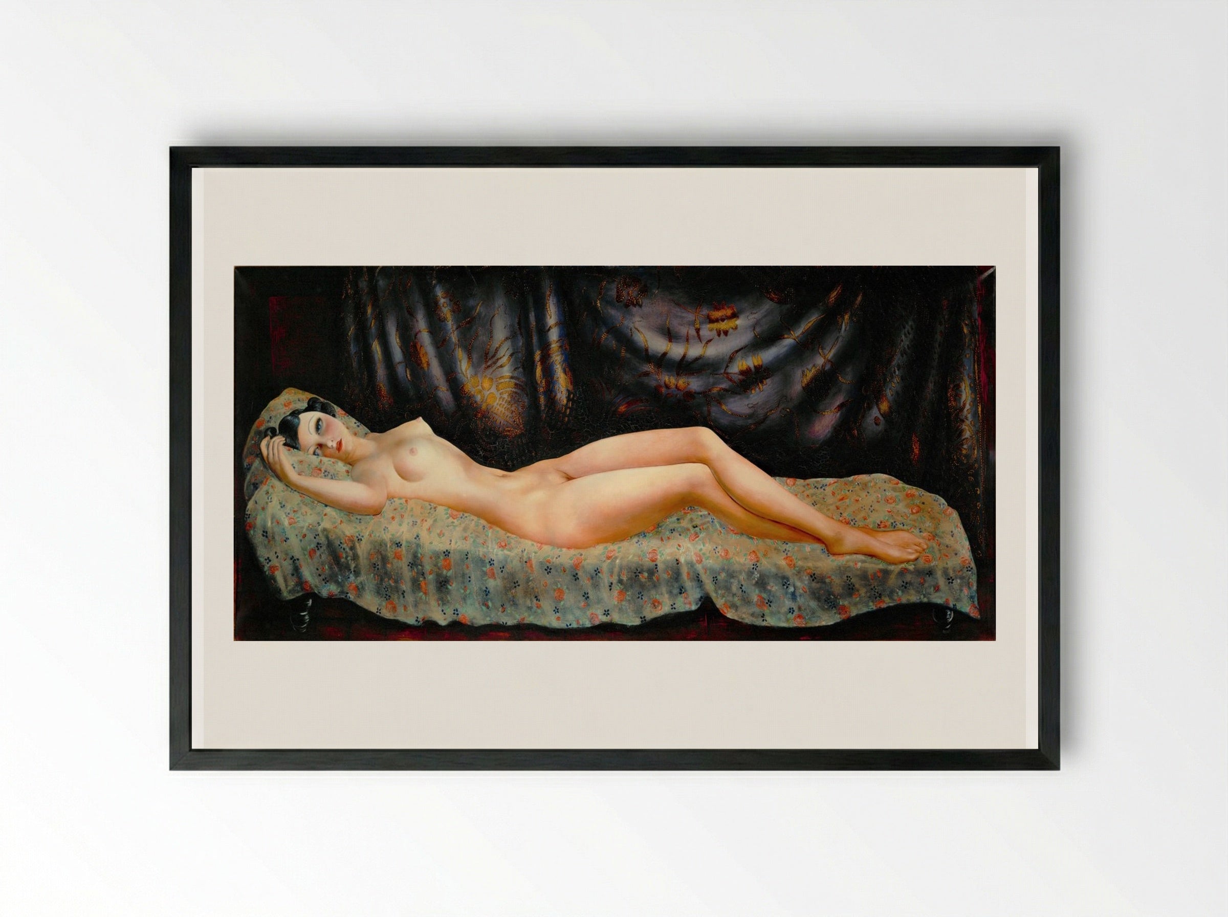 Nude Portrait of Arletty - Moïse Kisling - Framed Print Black