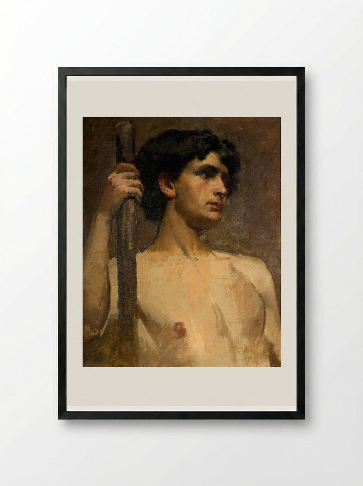Nude Study - Henry Herbert La Thangue - Framed Print Black