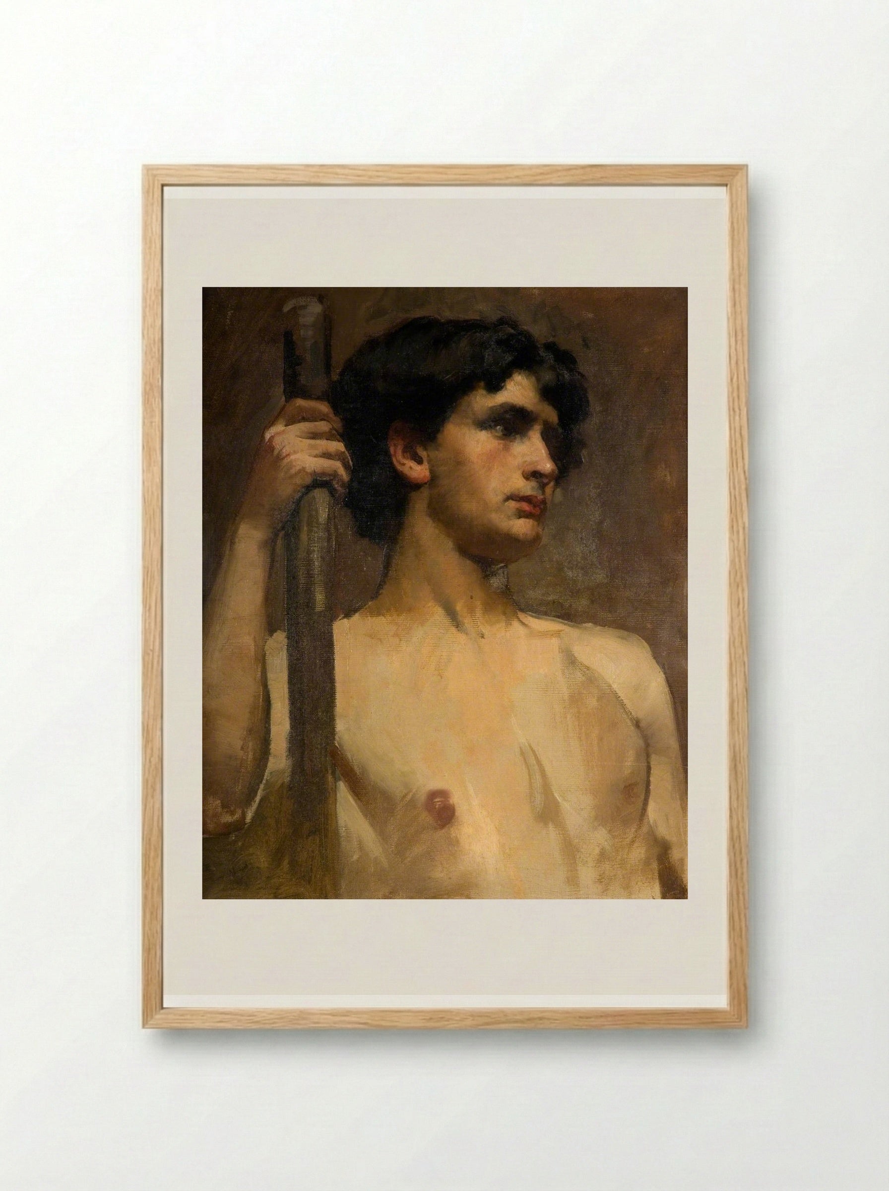 Nude Study - Henry Herbert La Thangue - Framed Print Wood