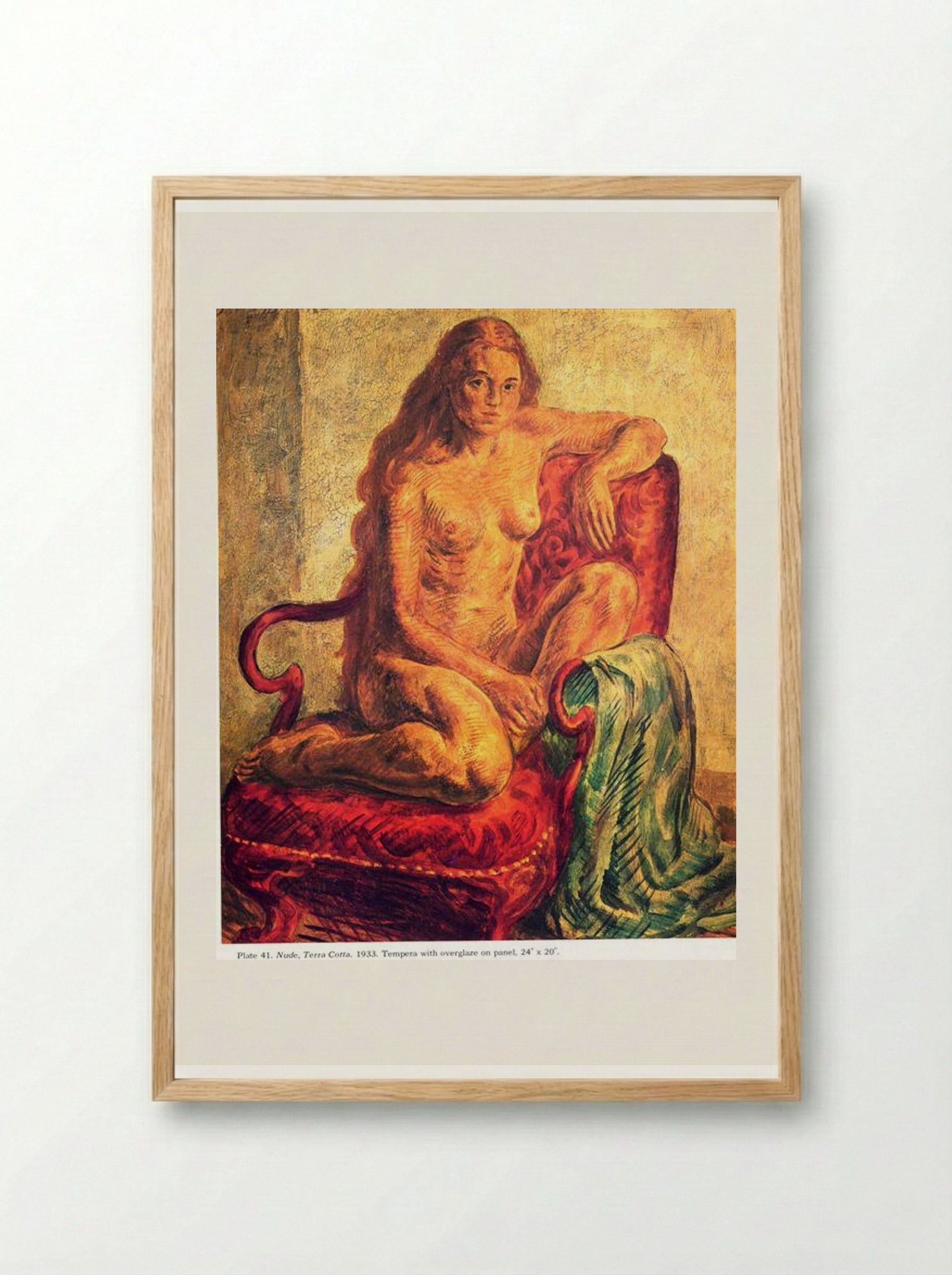 Nude, Terra Cotta - John French Sloan - Framed Print Wood