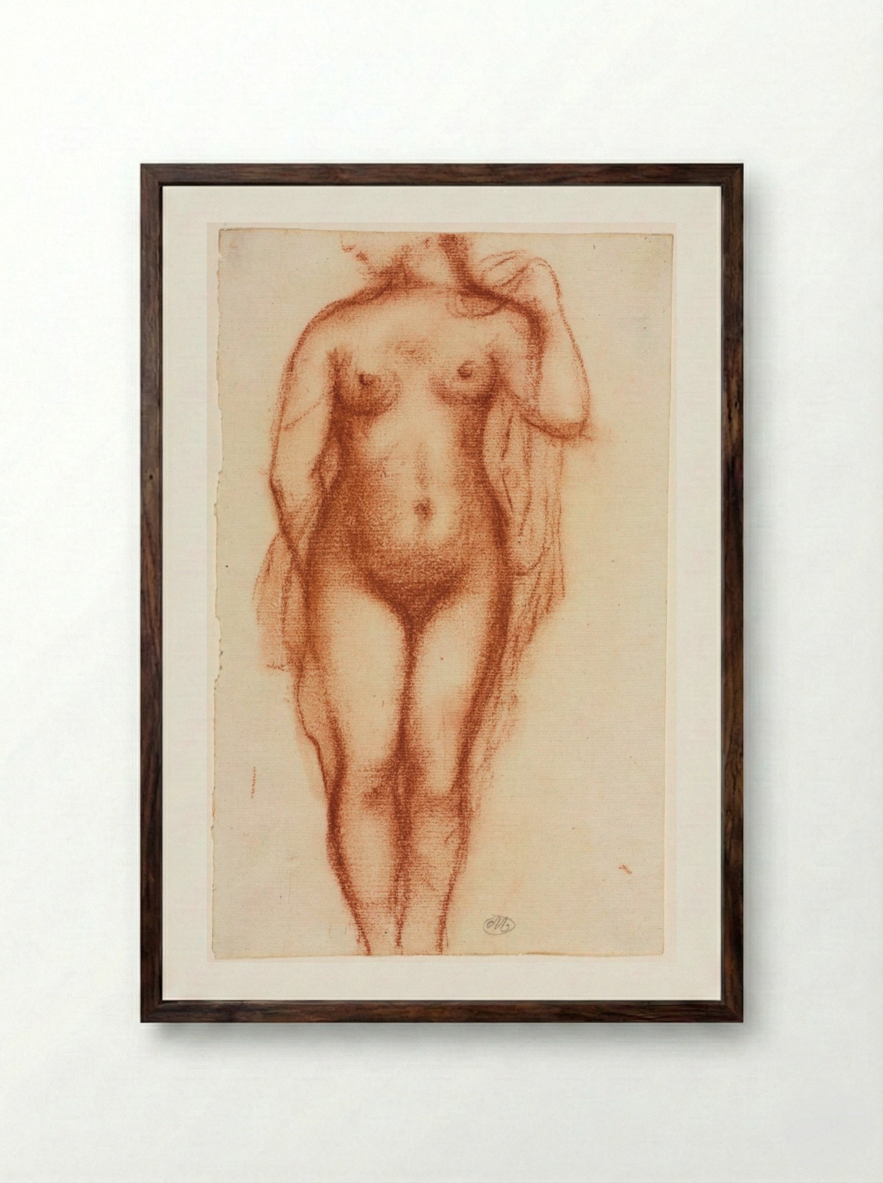 Nude Woman Standing - Aristide Maillol - Framed Print Dark Wood