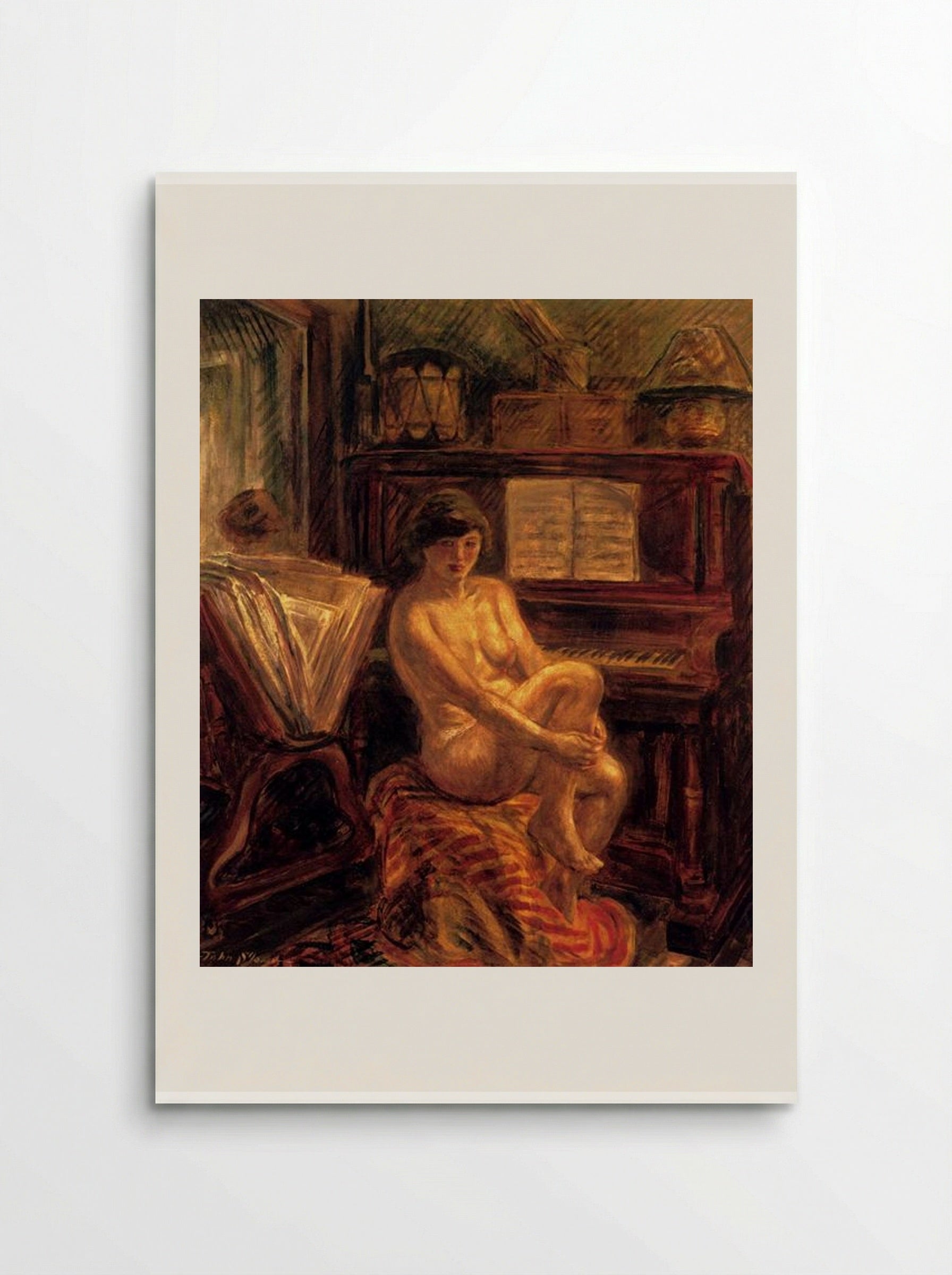 Nude at Piano - John French Sloan - Poster