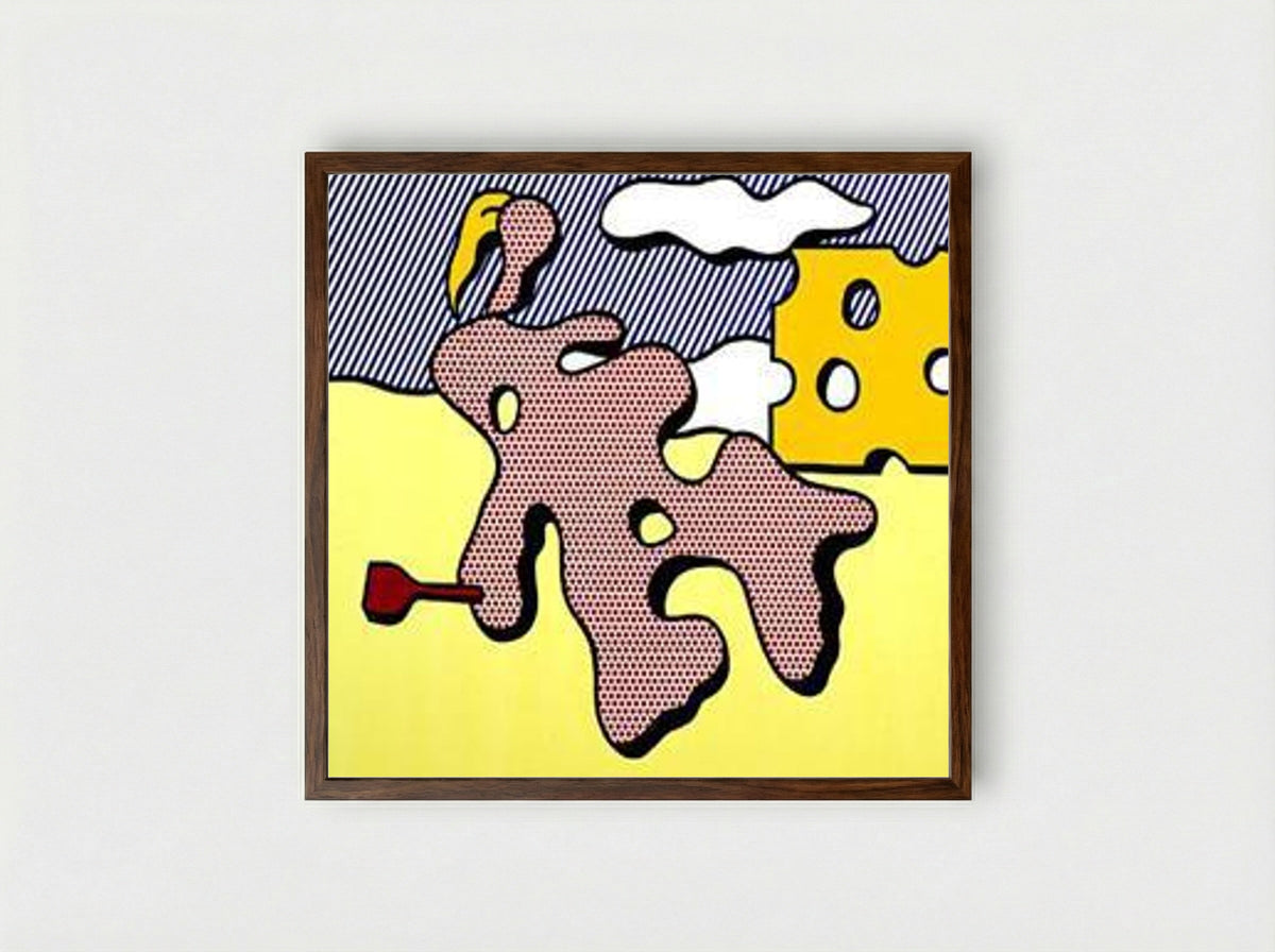 Nude on Beach - Roy Lichtenstein - Framed Print Dark Wood