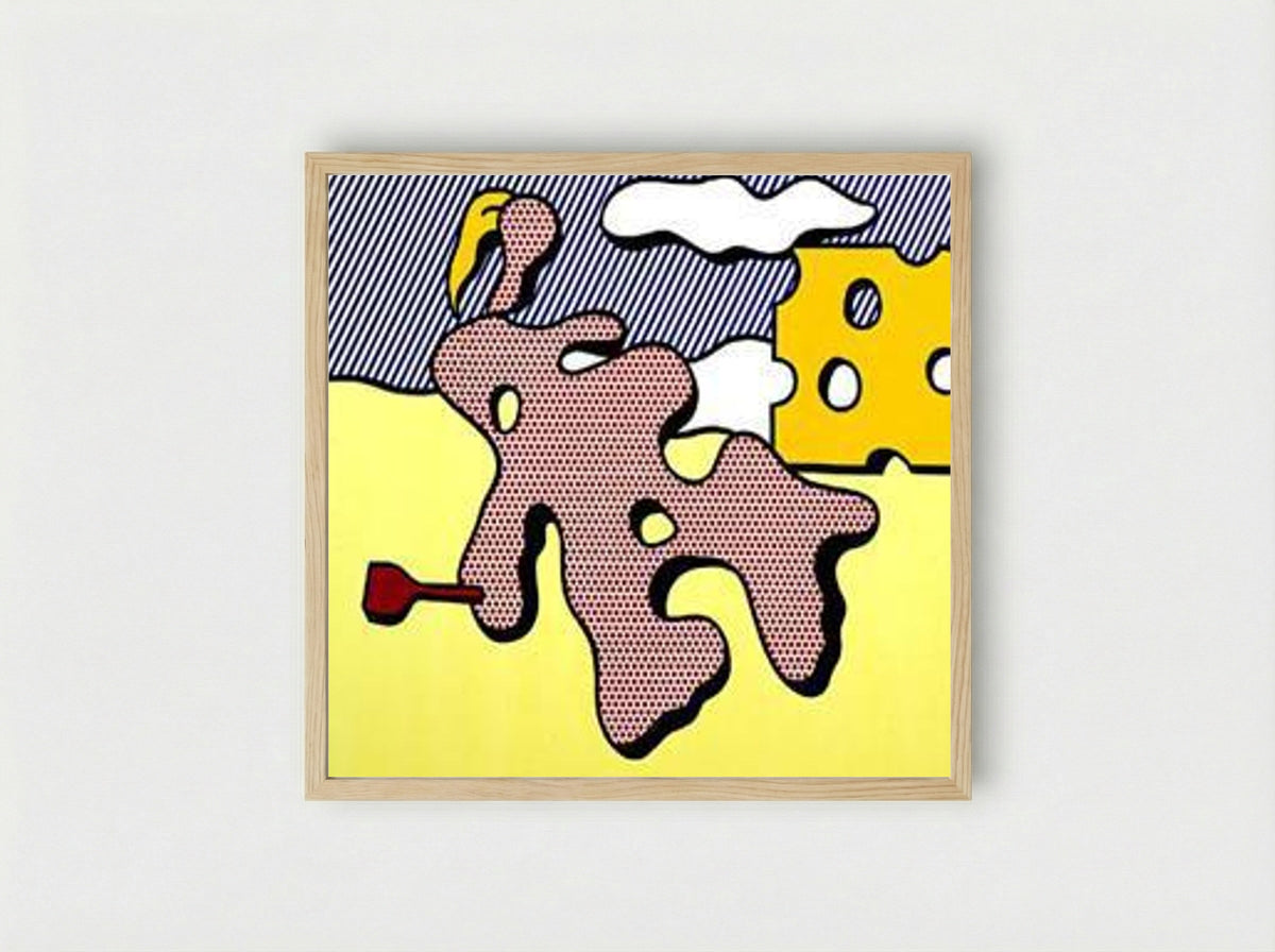Nude on Beach - Roy Lichtenstein - Framed Print Wood