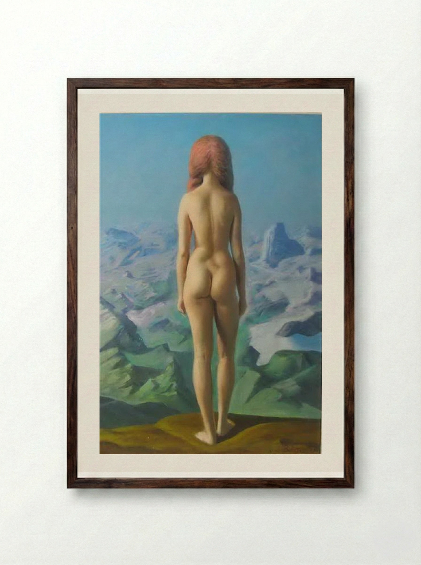 Nude on the Beach - Sabin Balasa - Framed Print Dark Wood
