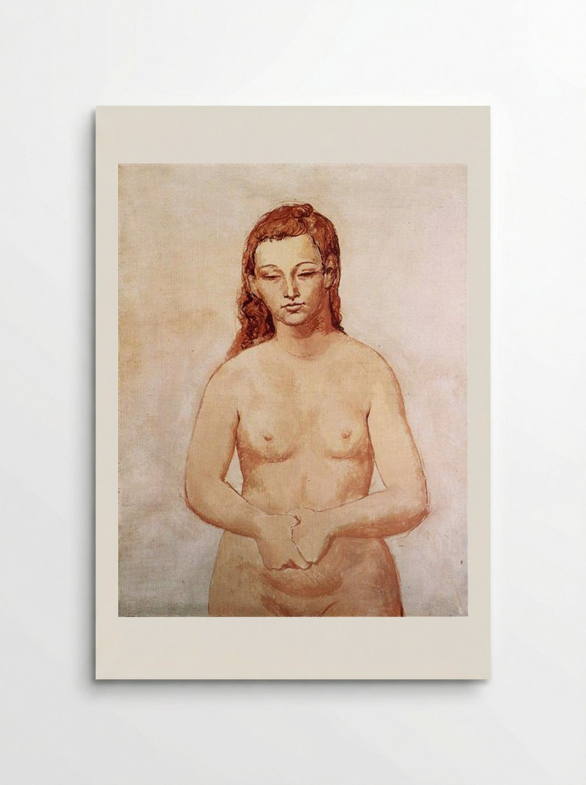 Nude with her hands pressed to each other - Pablo Picasso - Poster