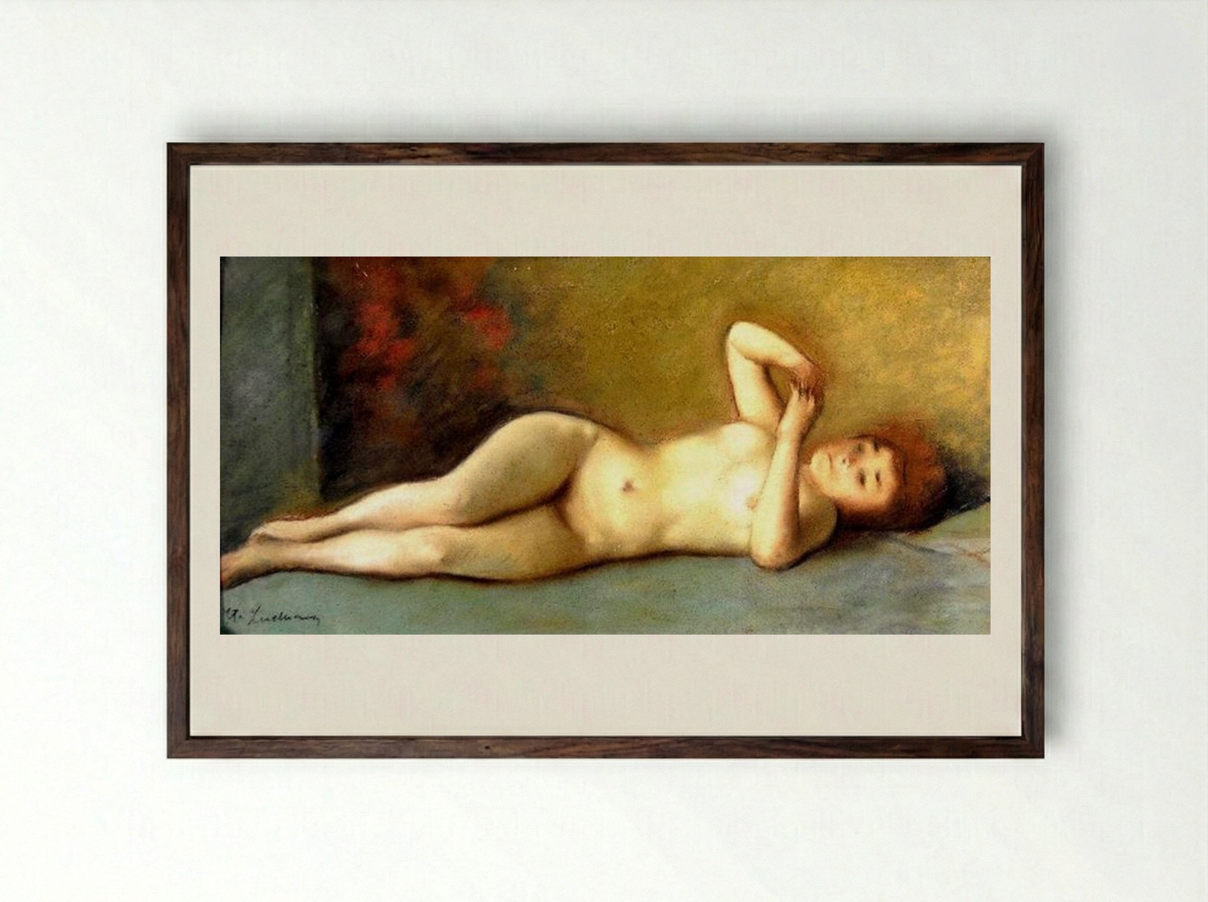 Nude - Stefan Luchian - Framed Print Dark Wood