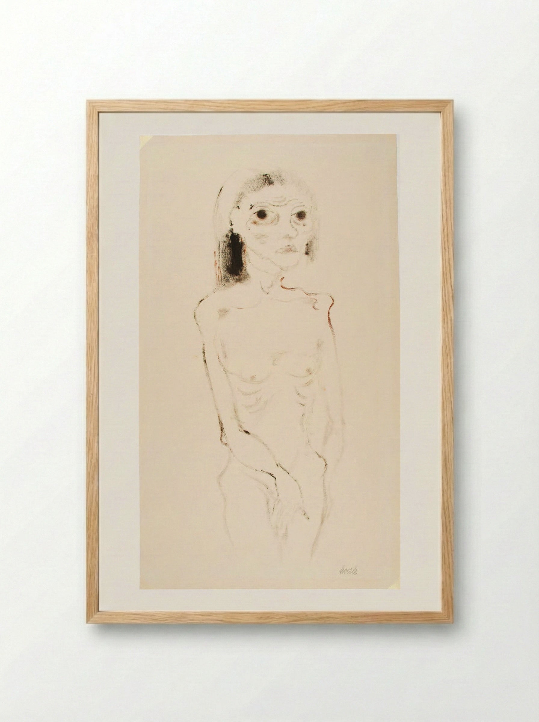 Nude - Heinrich Hoerle - Framed Print Wood