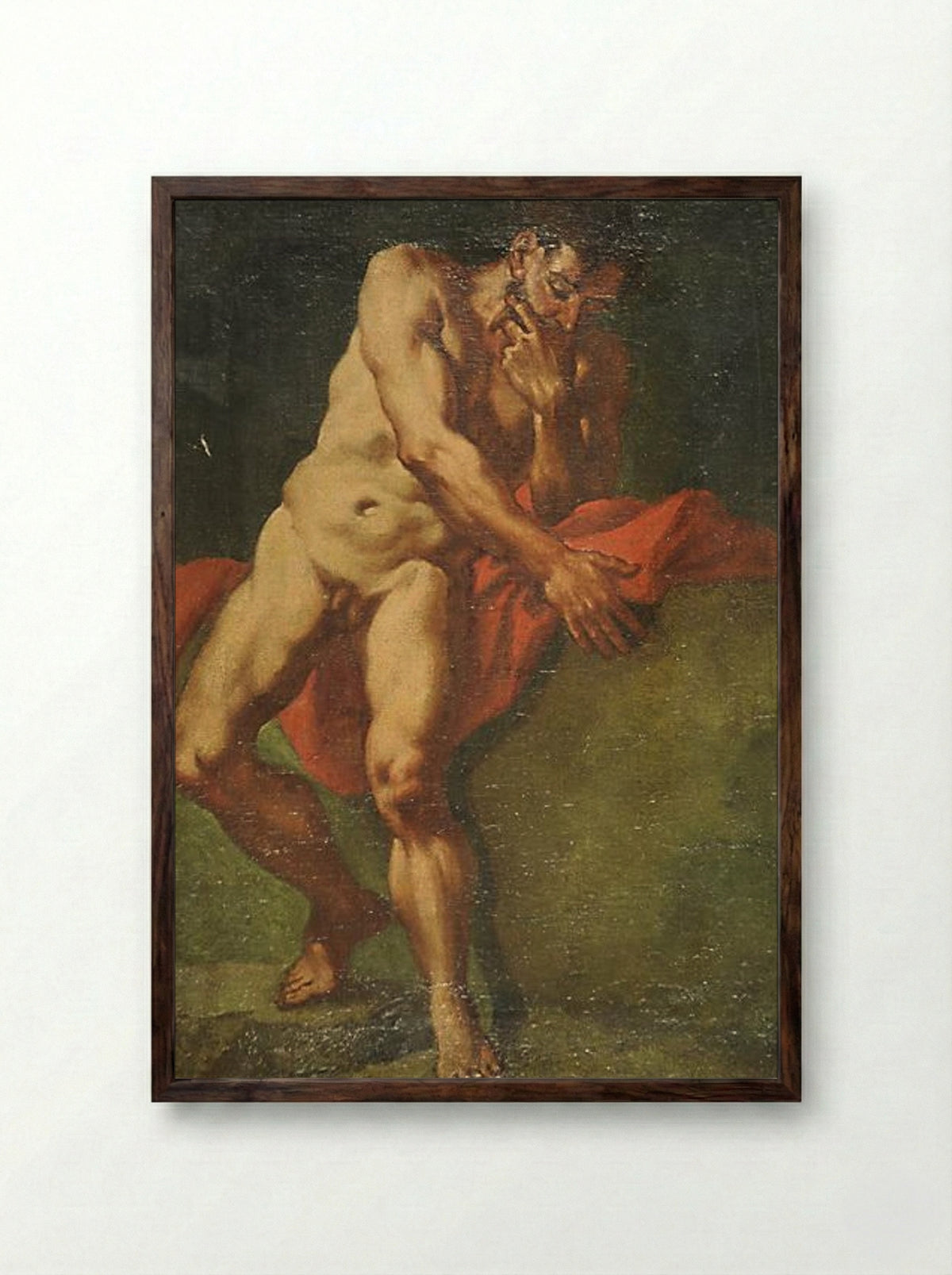 Nudo maschile - Giulia Lama - Framed Print Dark Wood
