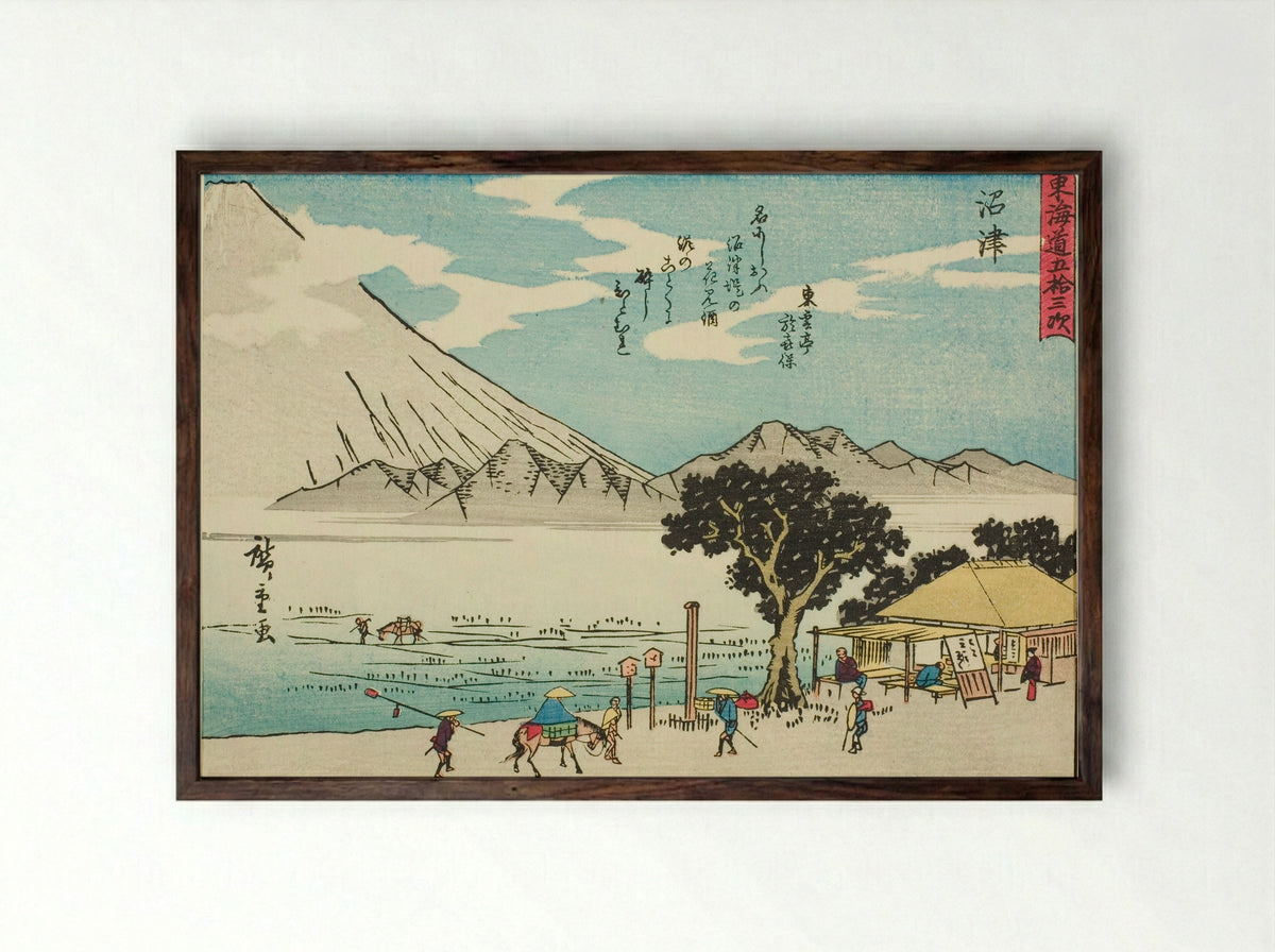 Numazu, from the series Fifty-three Stations of the Tokaido - Utagawa Hiroshige - Framed Print Dark Wood