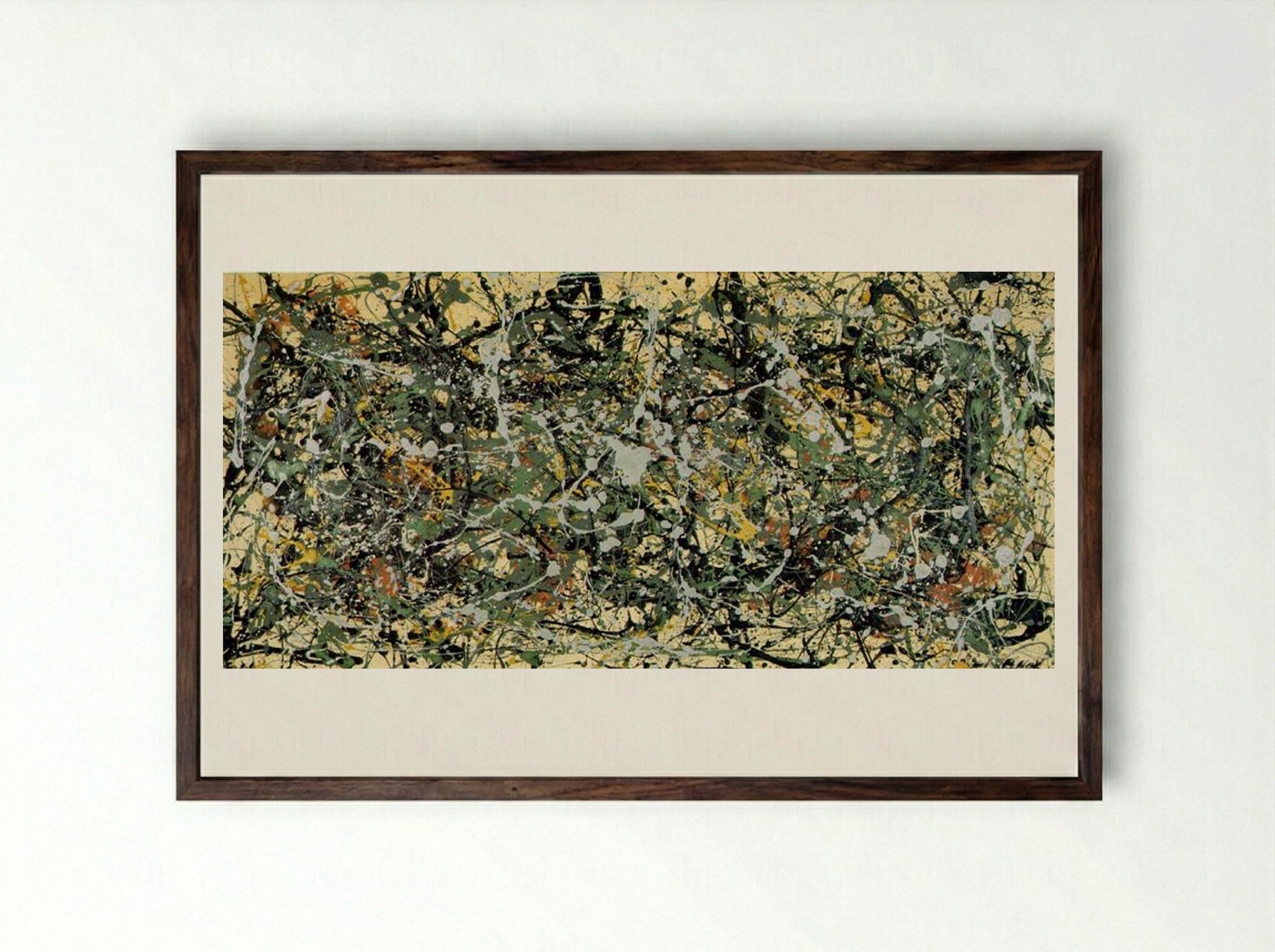 Number 8 - Jackson Pollock - Framed Print Dark Wood