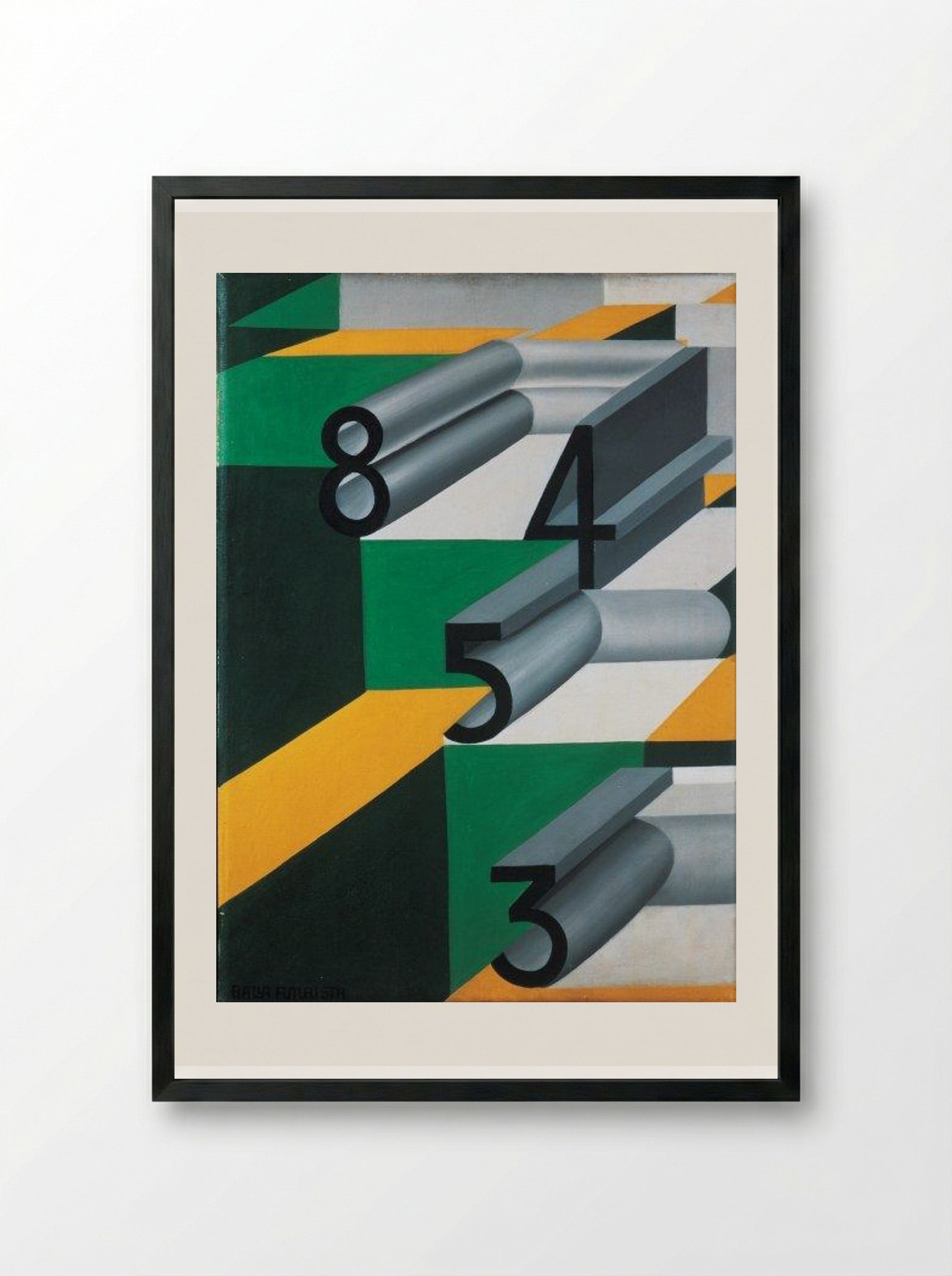 Numbers in Love - Giacomo Balla - Framed Print Black