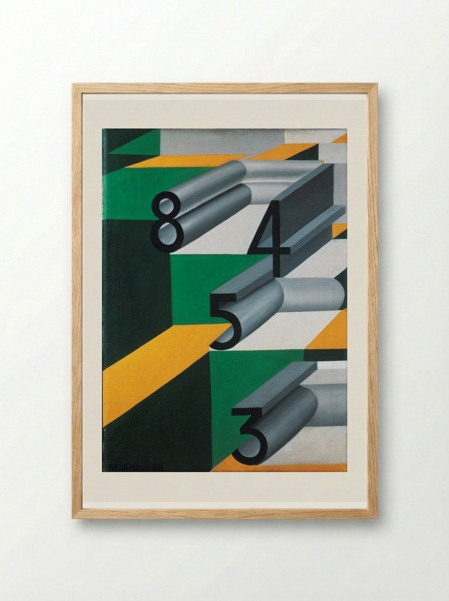 Numbers in Love - Giacomo Balla - Framed Print Wood