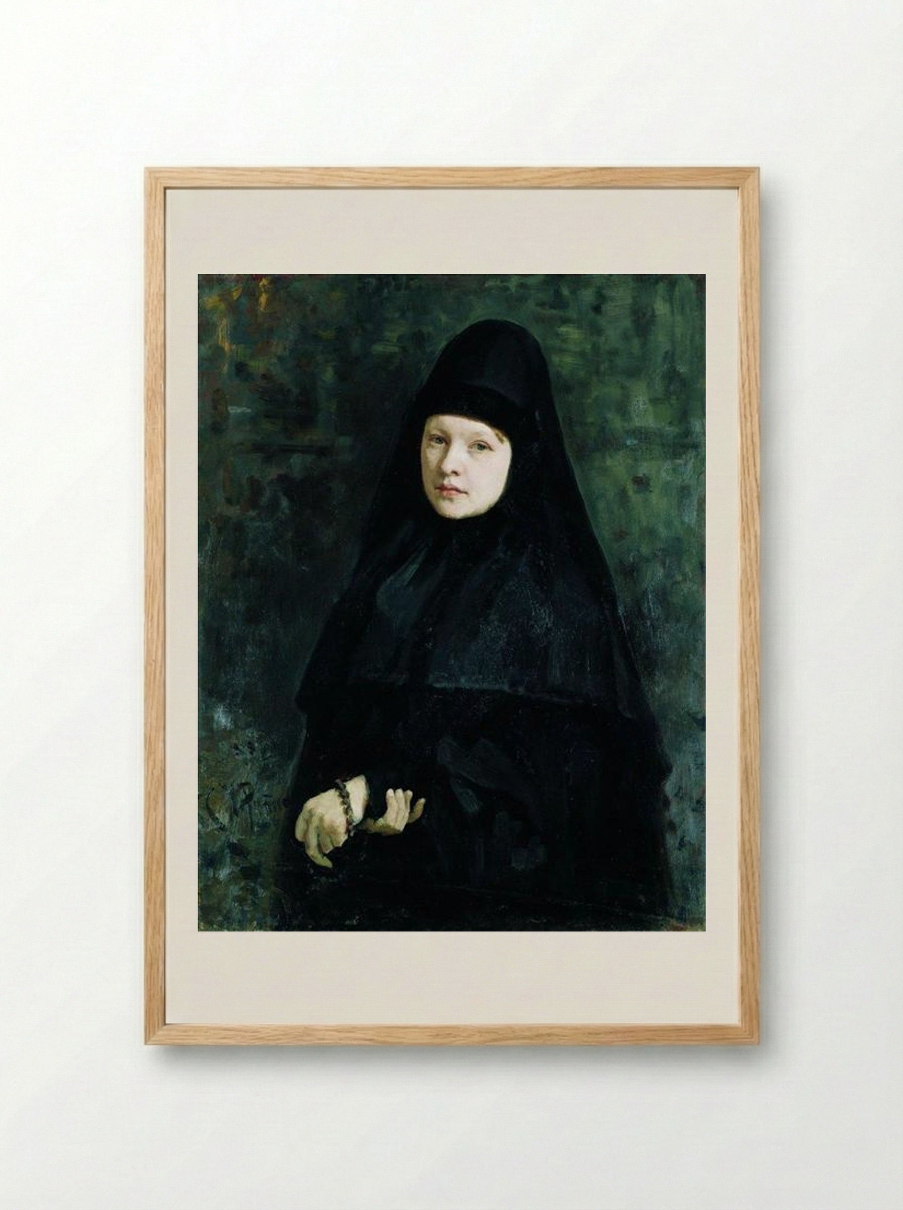 Nun - Ilya Repin - Framed Print Wood