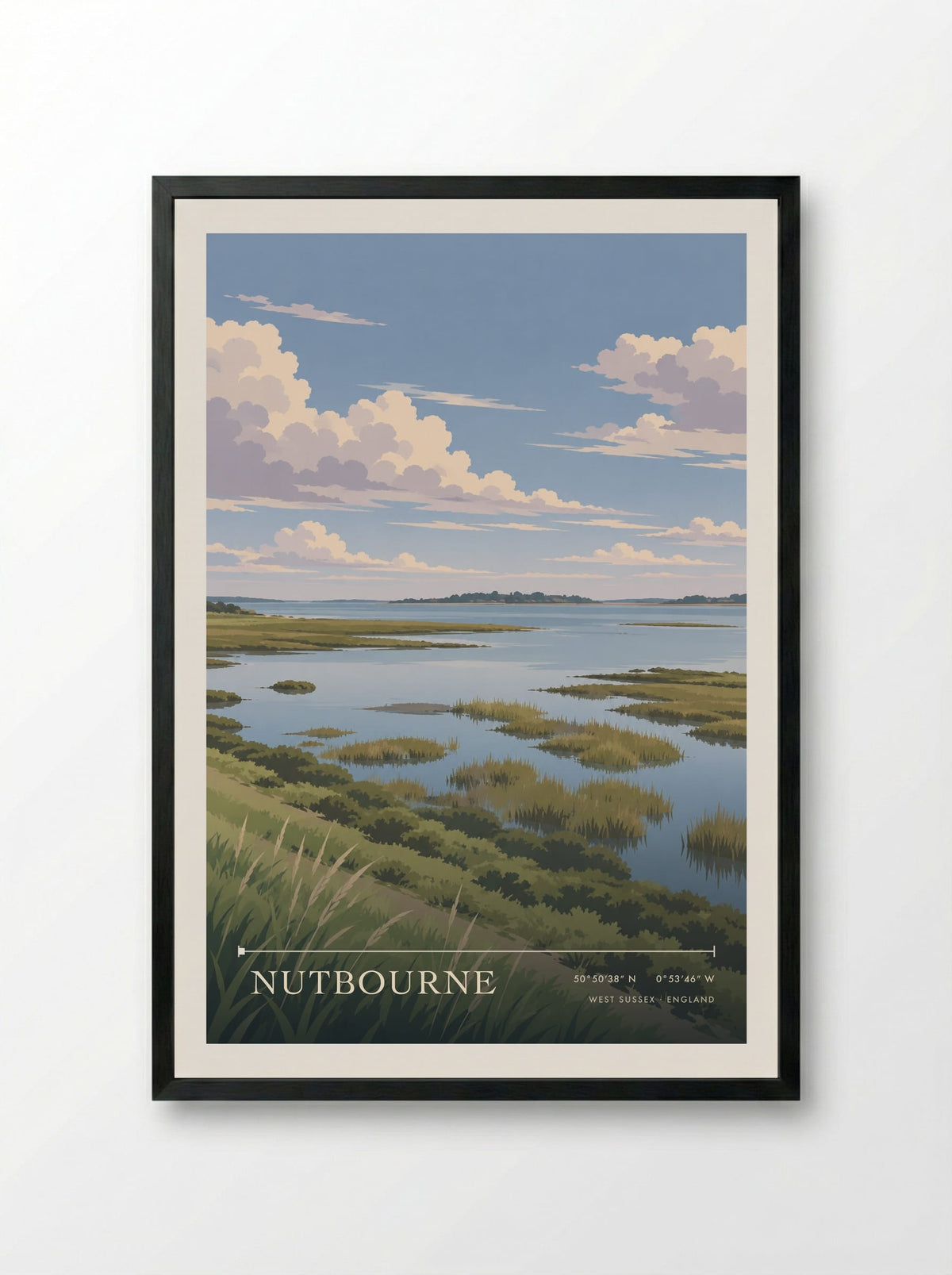 Nutbourne, West Sussex | Travel Poster - Framed Print Black
