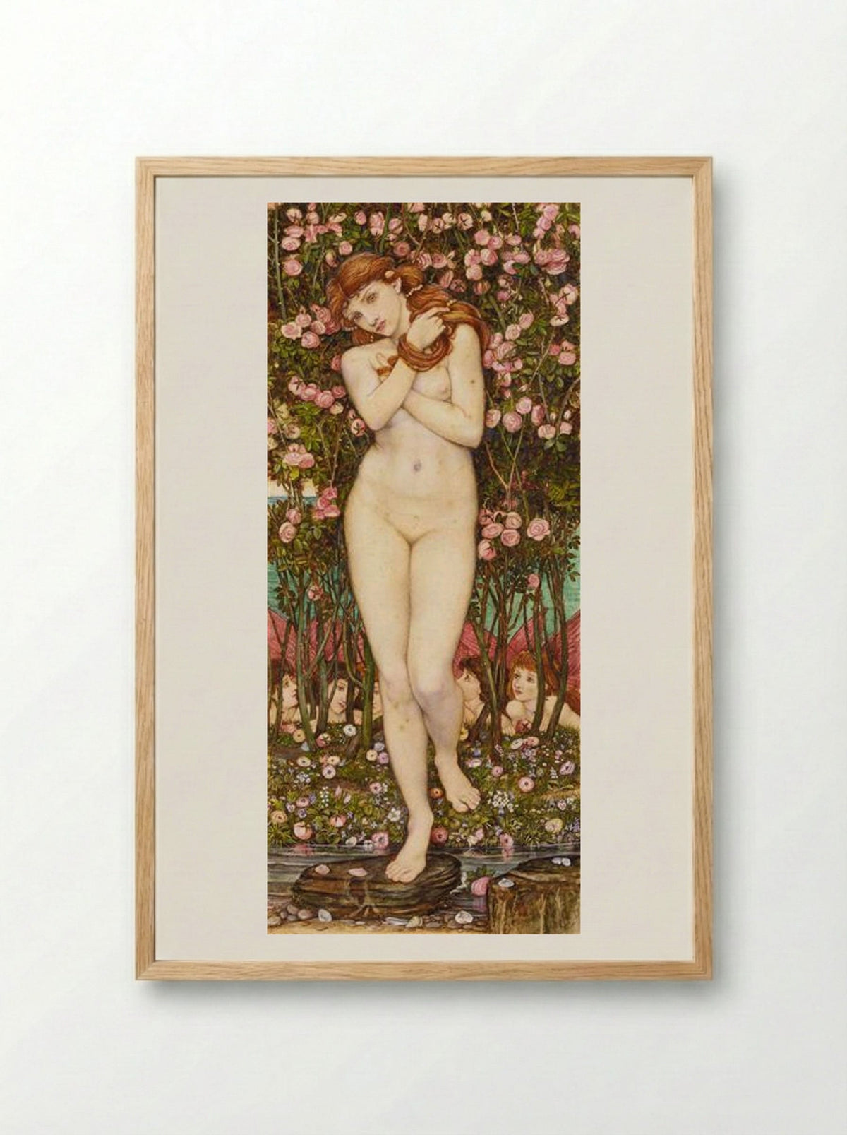 Nymph - John Roddam Spencer Stanhope - Framed Print Wood