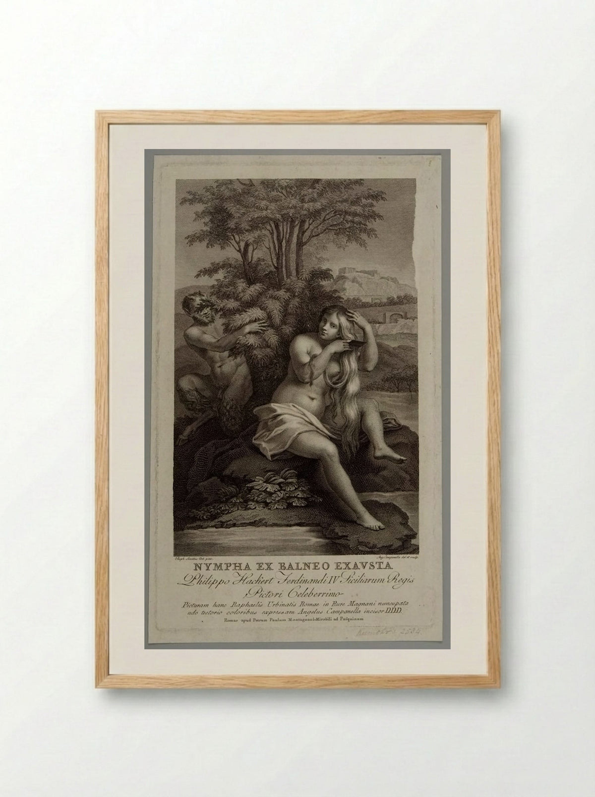 Nympha ex balneo exausta - Angelo Campanella - Framed Print Wood