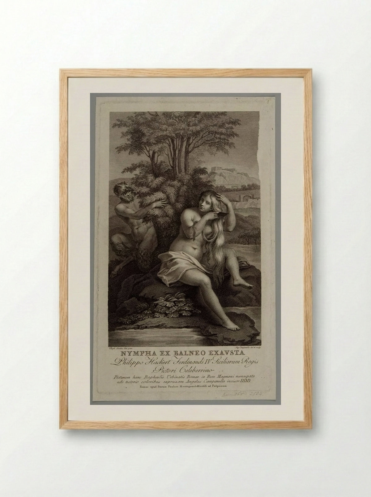 Nympha ex balneo exausta - Angelo Campanella - Framed Print Wood
