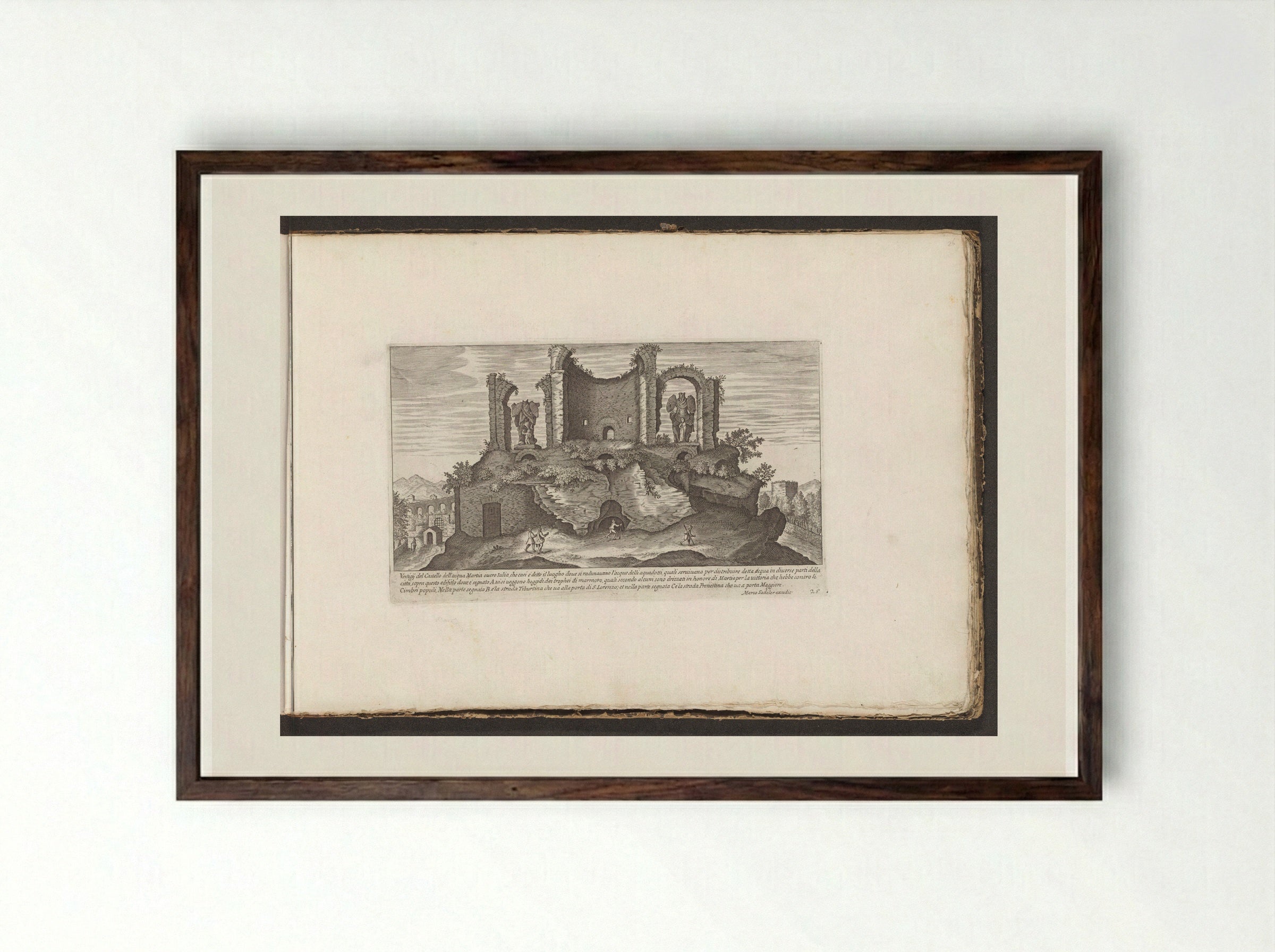 Nymphaeum of Alexander Severus - Giovanni Giacomo de' Rossi - Framed Print Dark Wood