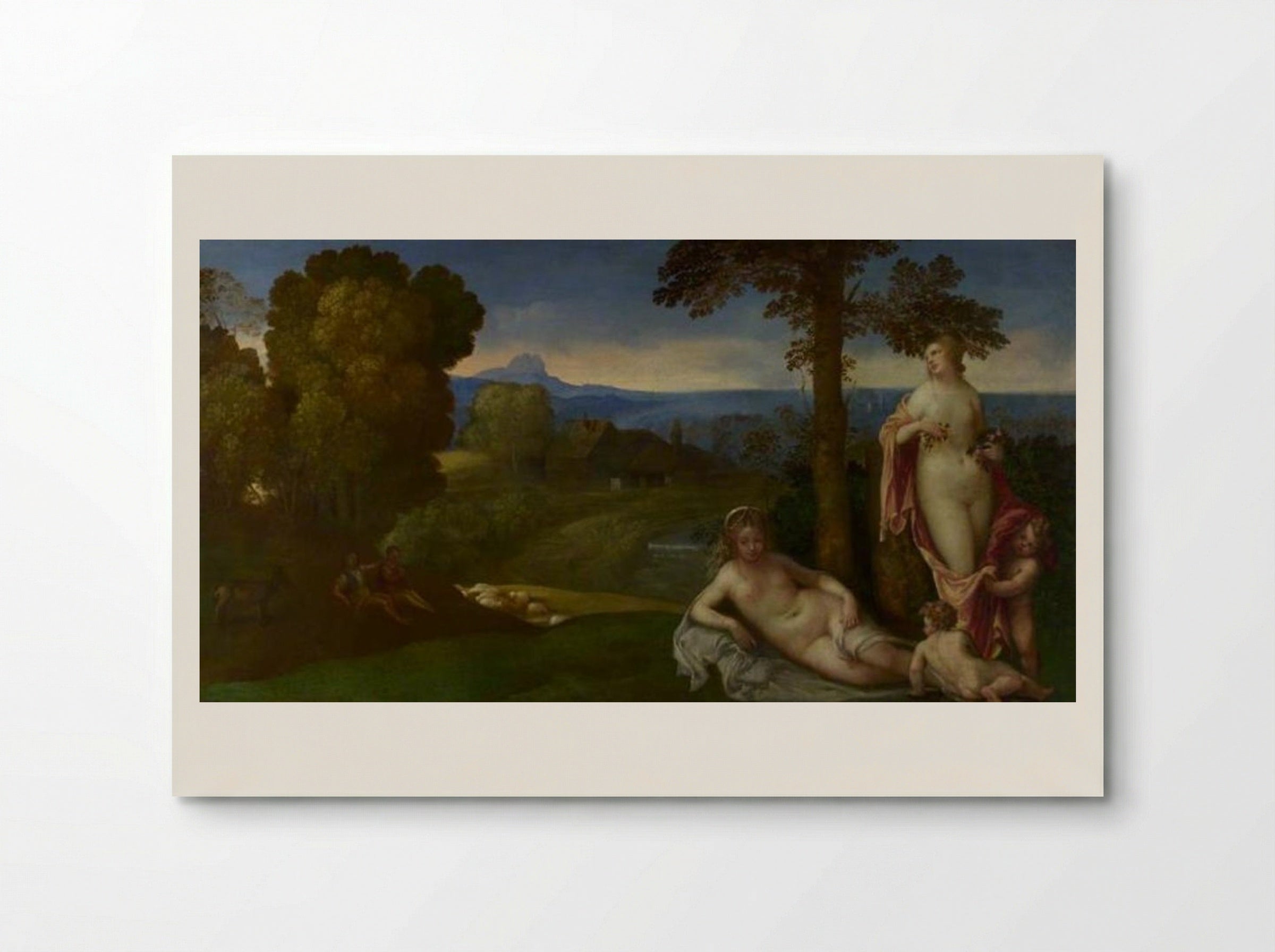 Nymphs and Children in a Landscape with Shepherds - Giorgione - Poster