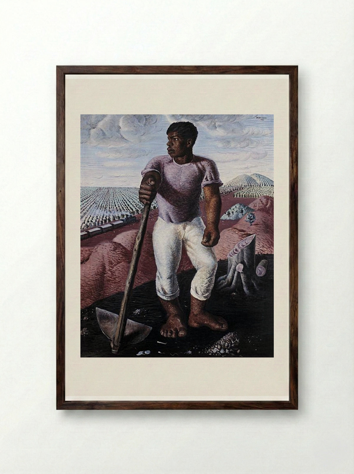 O Lavrador de Café - Candido Portinari - Framed Print Dark Wood