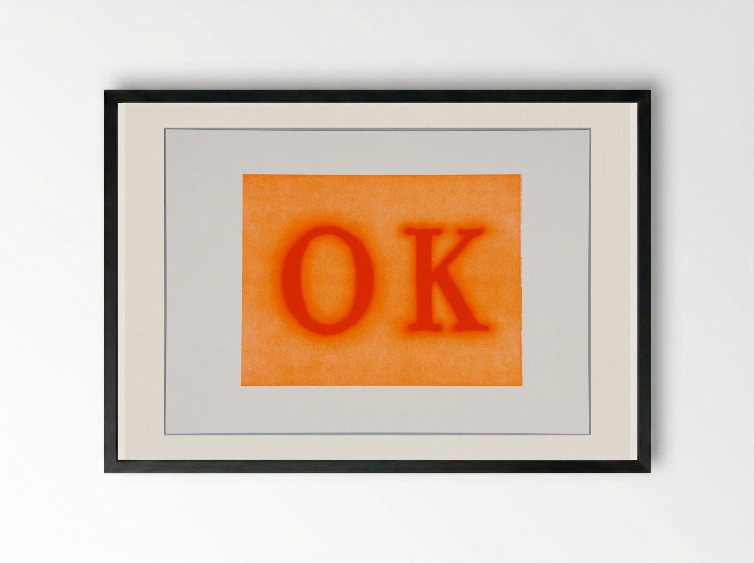 OK (State II) - Edward Ruscha - Framed Print Black
