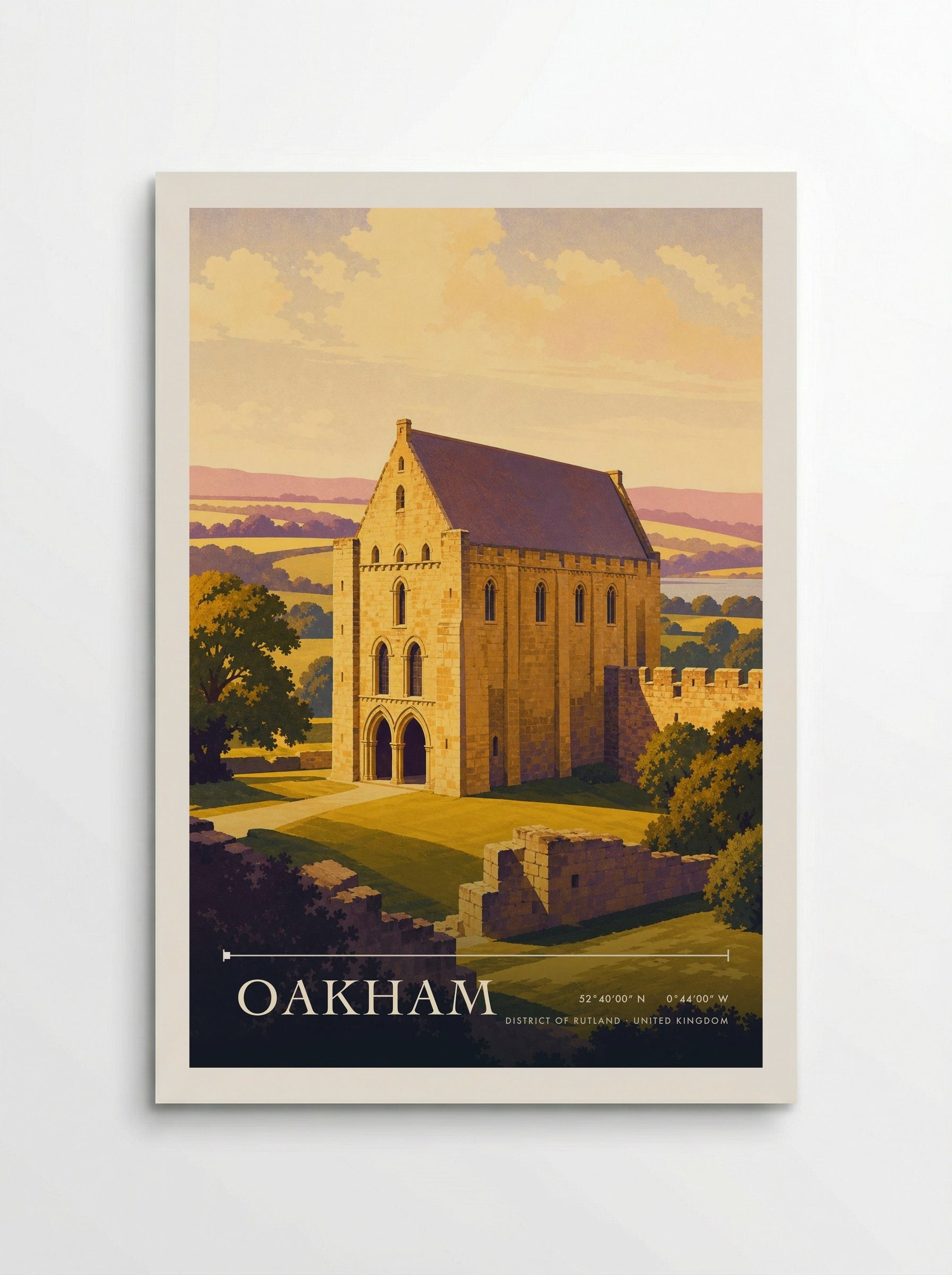 Oakham District of Rutland United Kingdom Travel Poster - Poster