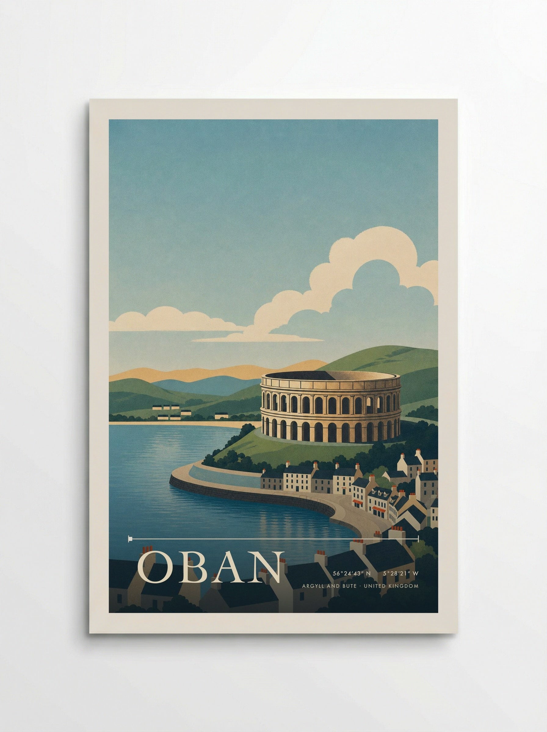 Oban Argyll and Bute United Kingdom Travel Poster - Poster