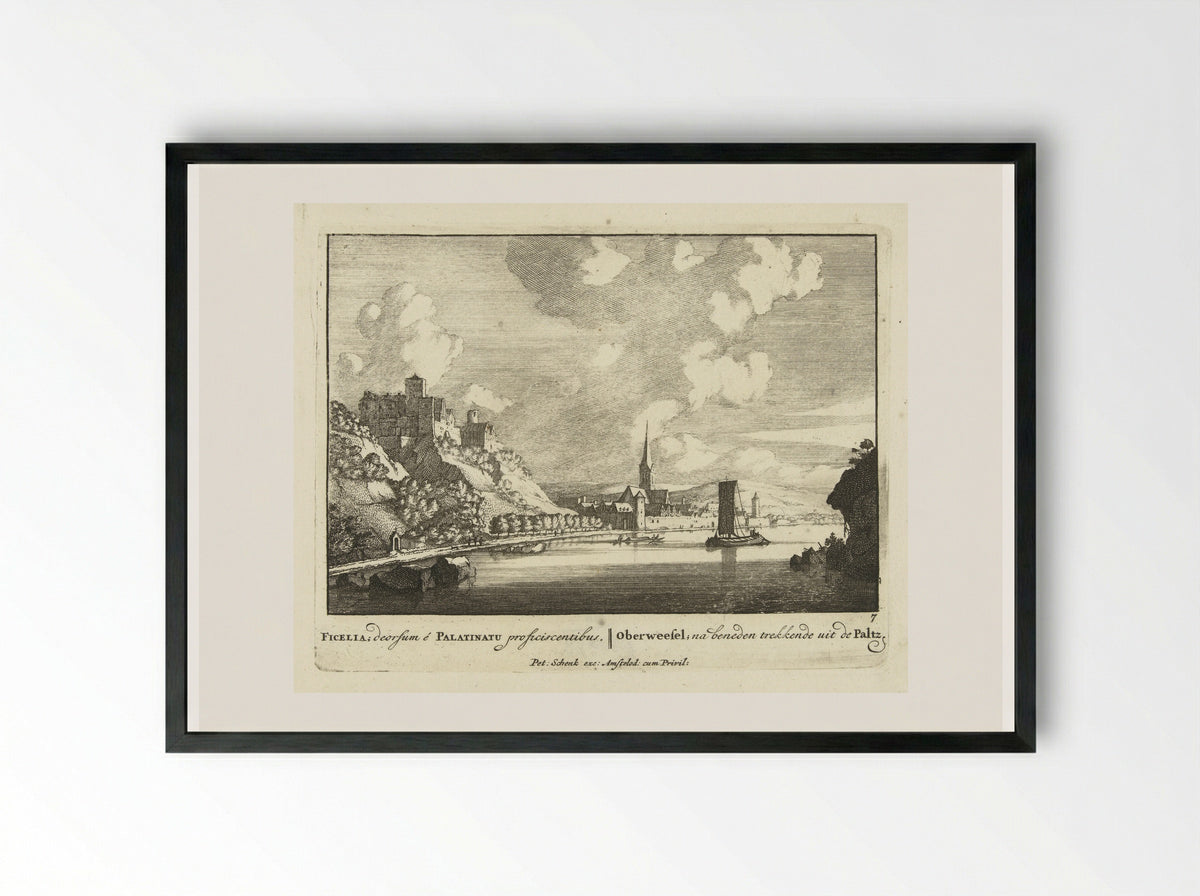 Oberwesel aan de Rijn - Jan van Call (I) - Framed Print Black