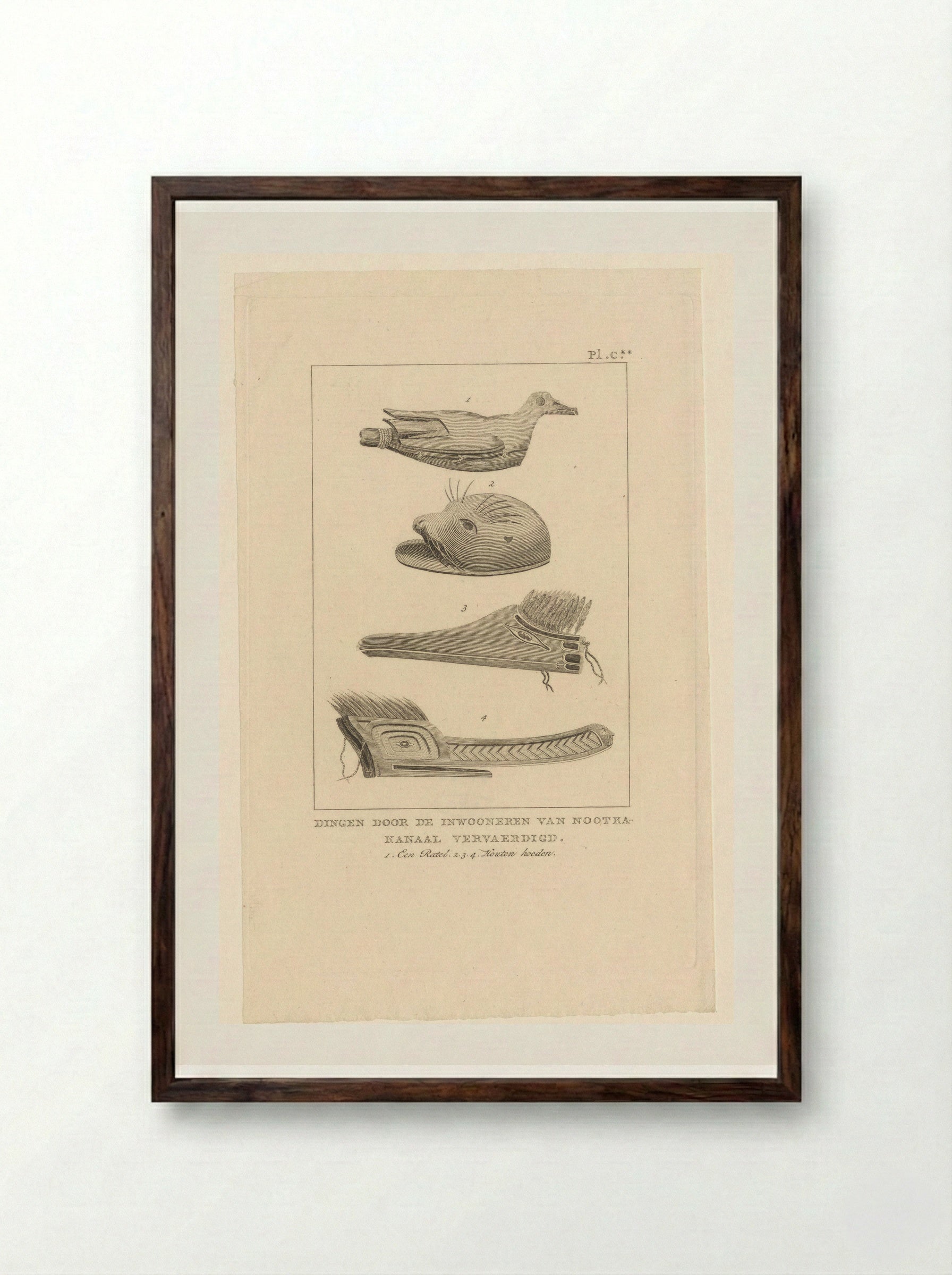 Objects from Nootka Sound - Diverse vervaardigers - Framed Print Dark Wood