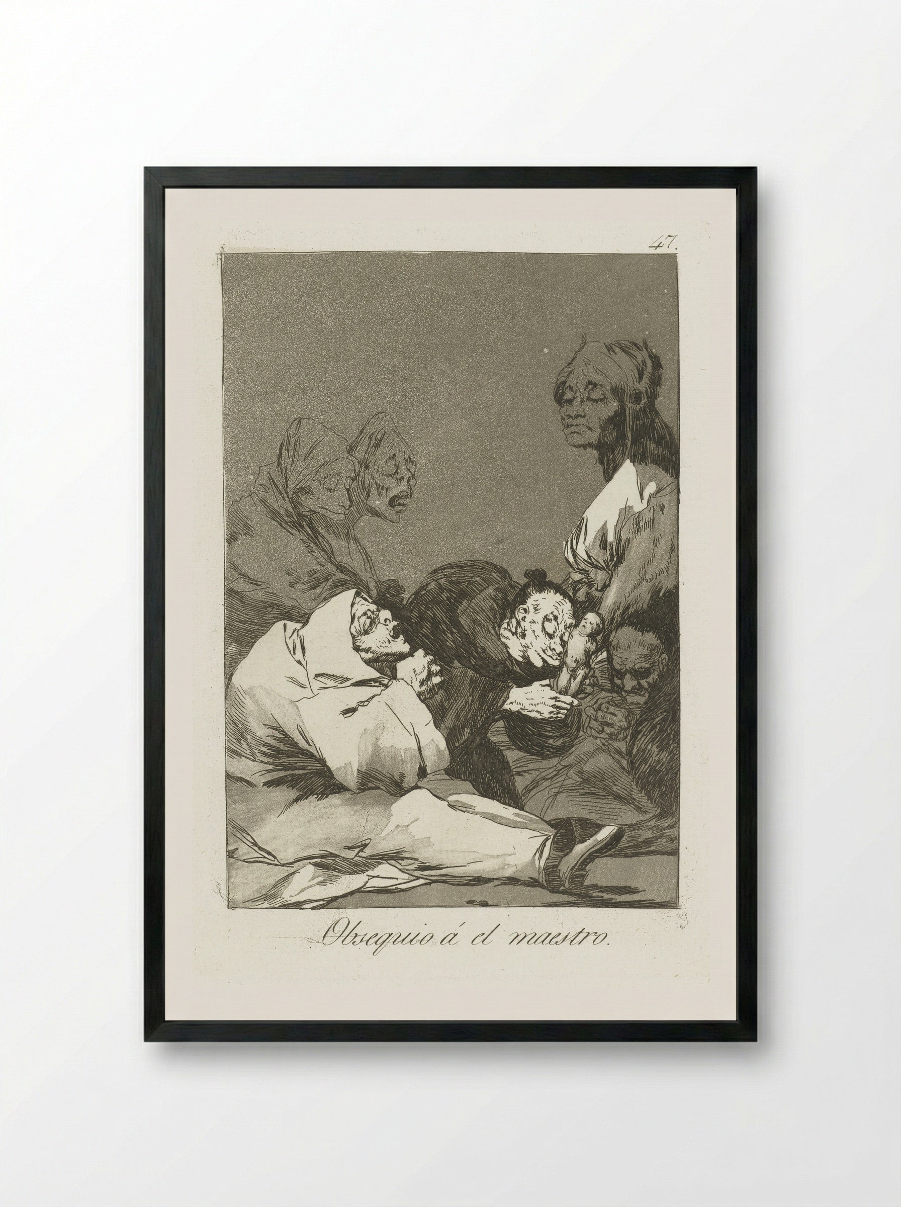 Obsequio á el maestro - Francisco de Goya - Framed Print Black
