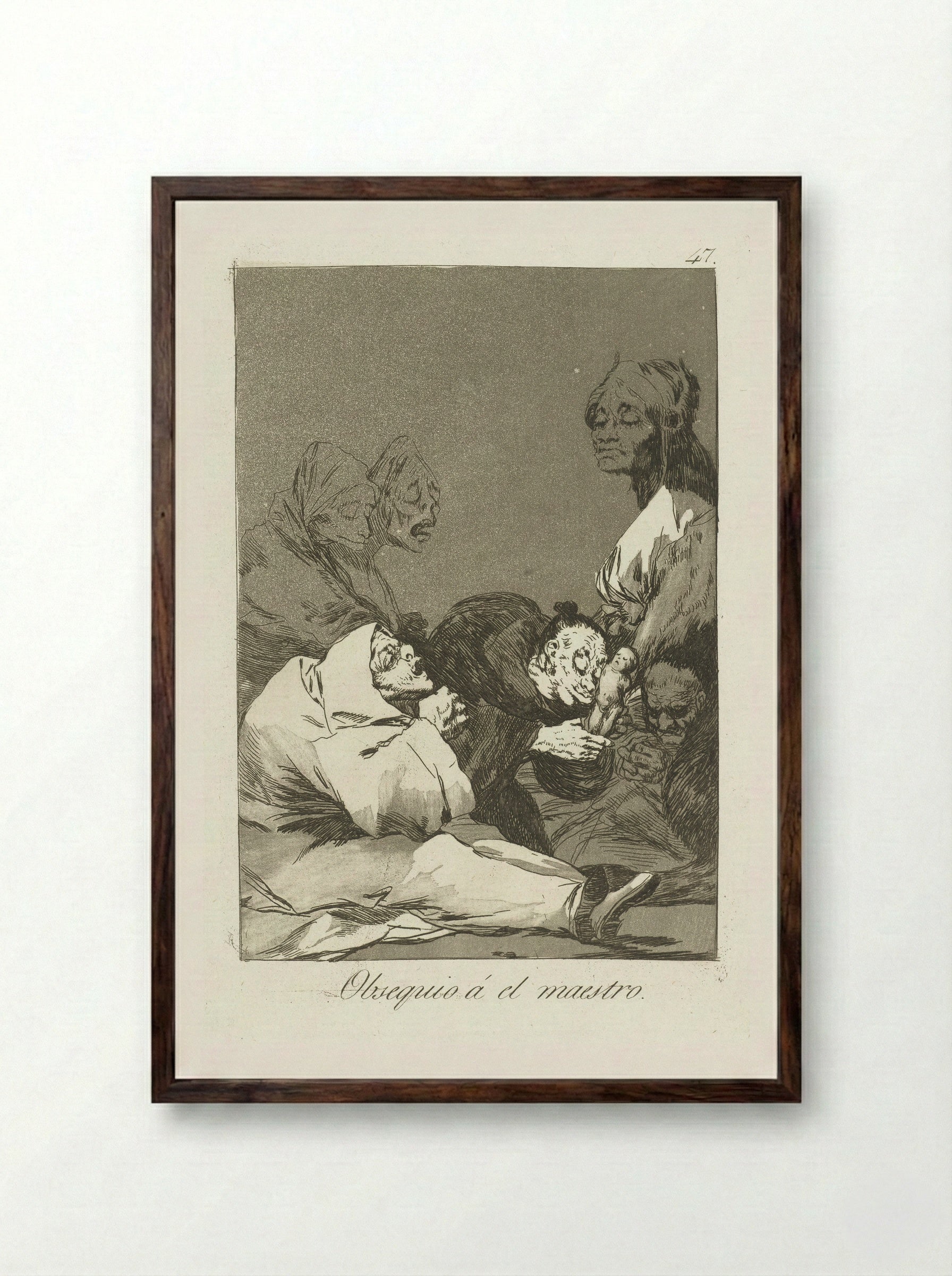 Obsequio á el maestro - Francisco de Goya - Framed Print Dark Wood