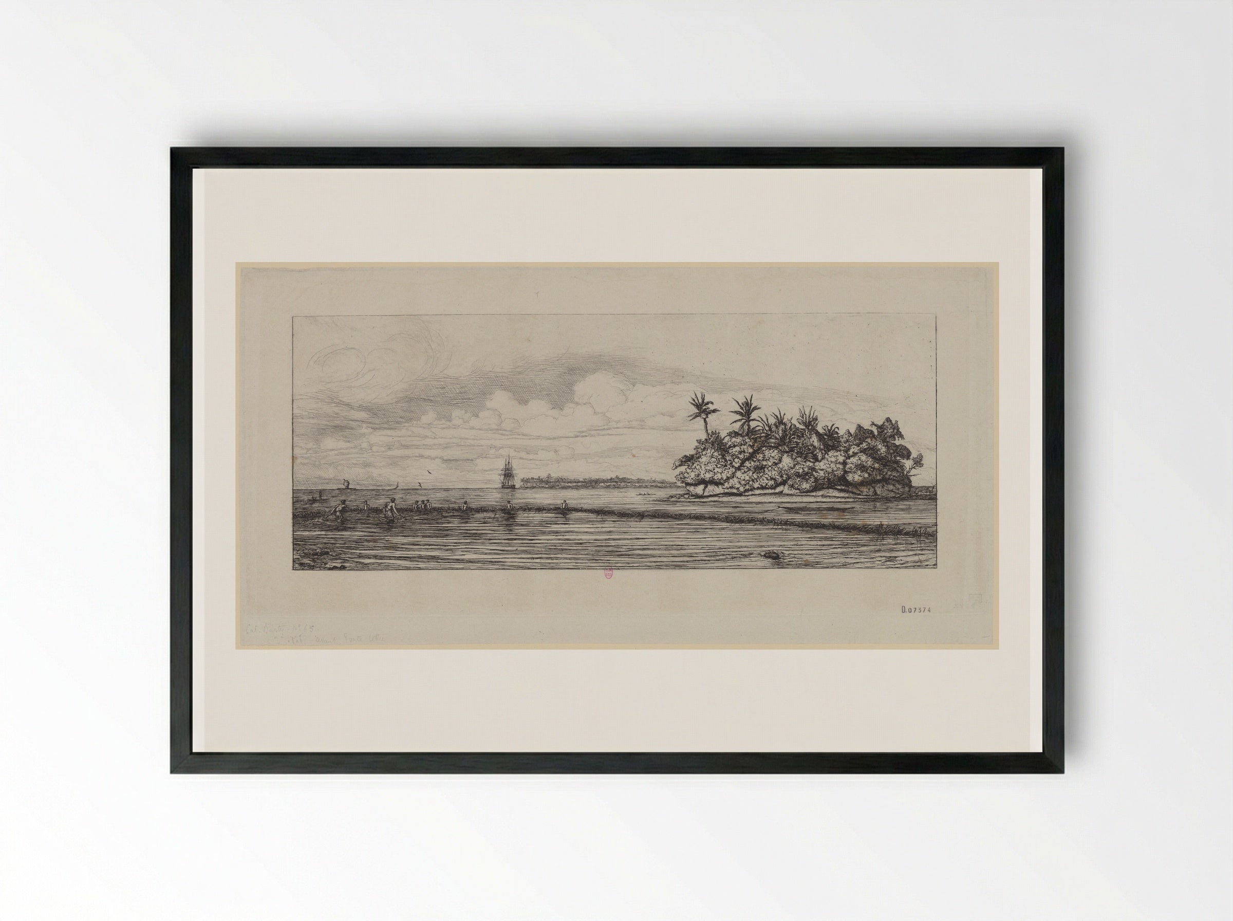 Océanie (Îlots à Uvea) - Charles Meryon - Framed Print Black