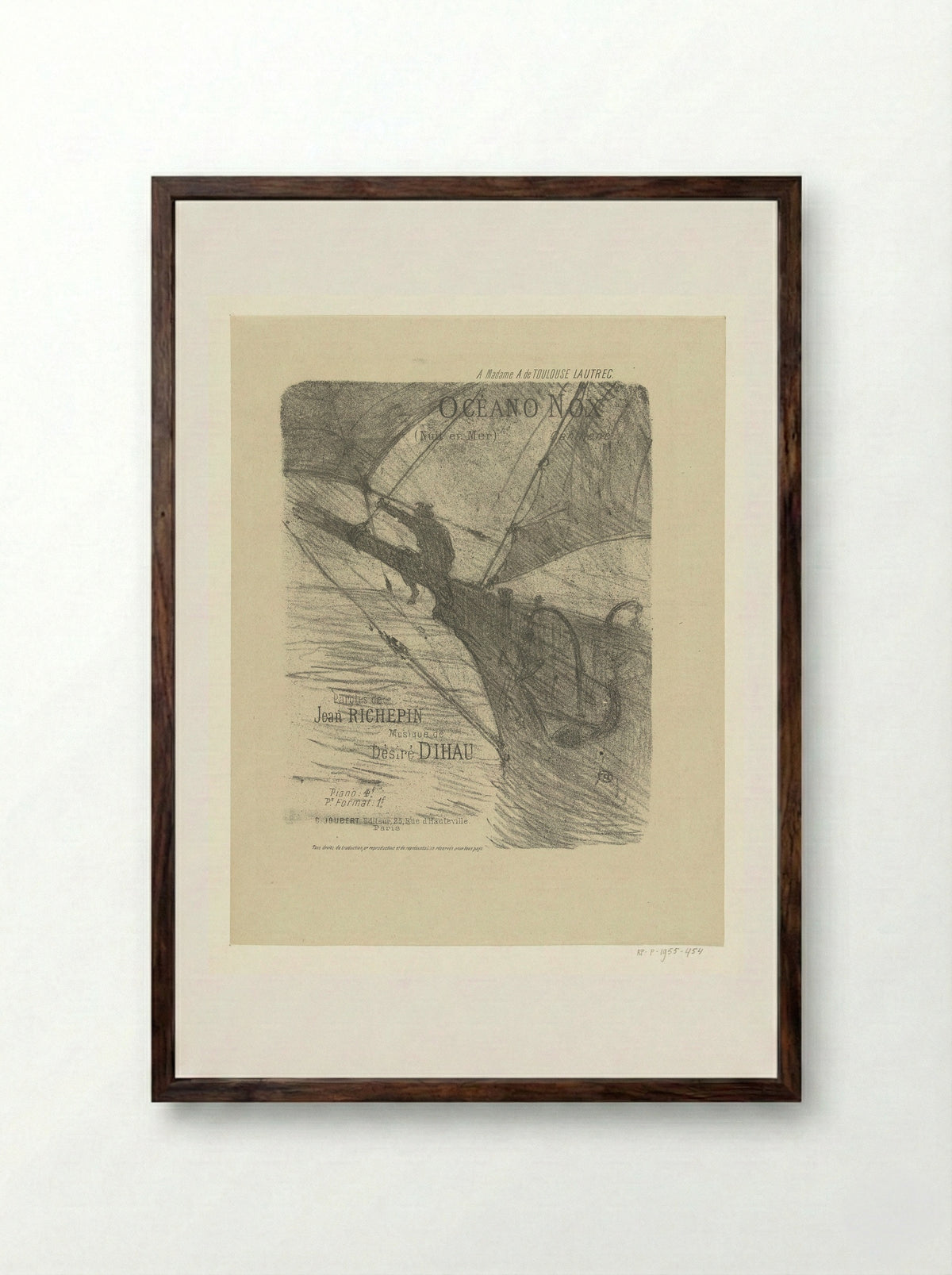Oceano Nox - H. Lefèbvre - Framed Print Dark Wood