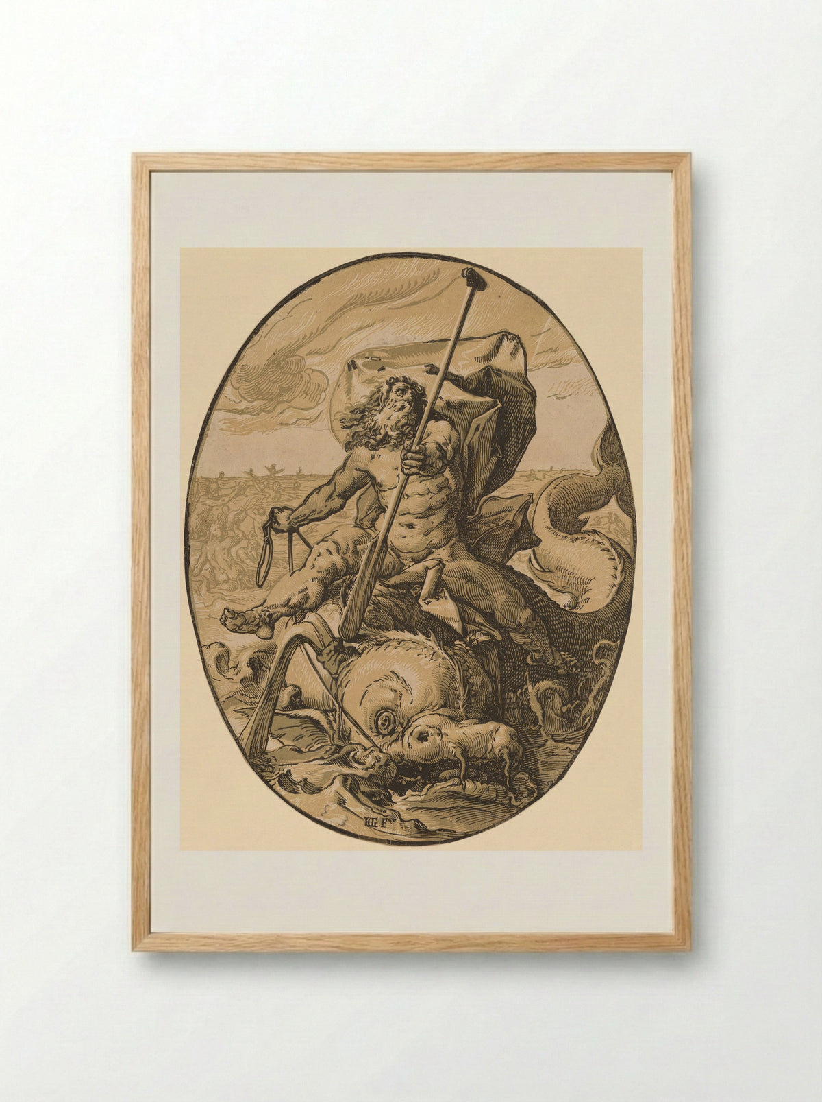 Oceanus - Hendrick Goltzius - Framed Print Wood