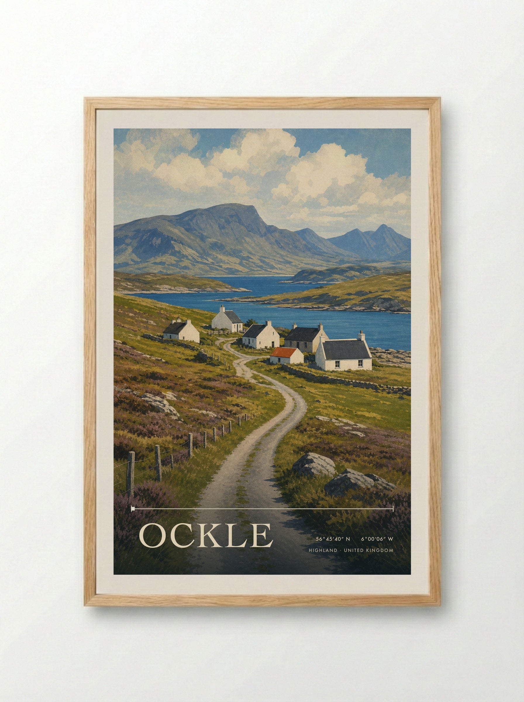 Ockle Highland United Kingdom Travel Poster - Framed Print Wood