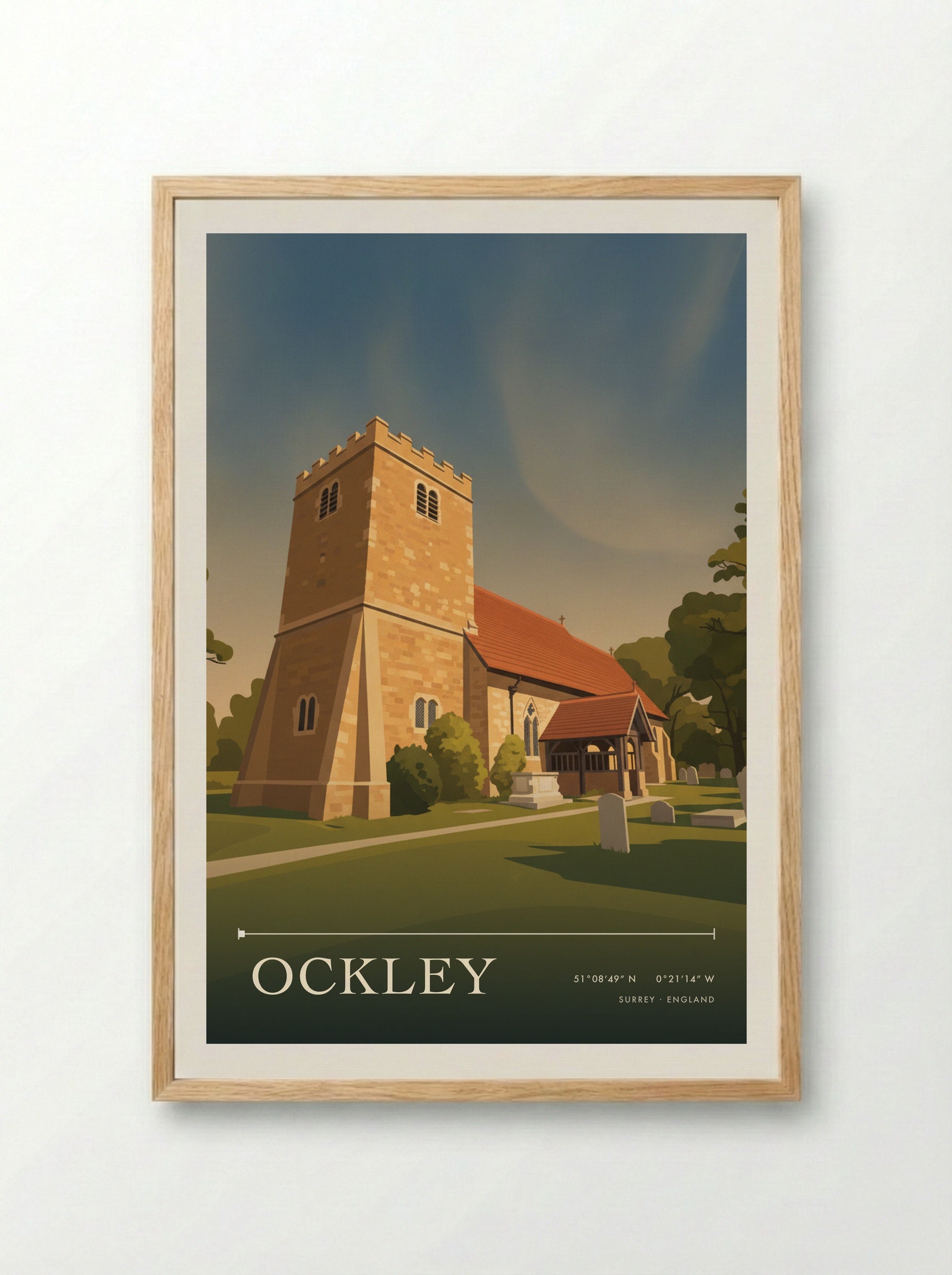 Ockley Surrey England Travel Poster - Framed Print Wood