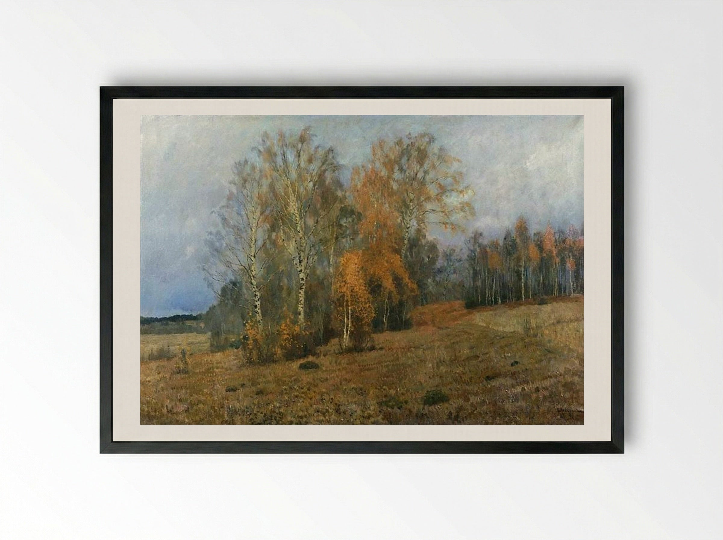 October (Autumn) - Isaac Levitan - Framed Print Black