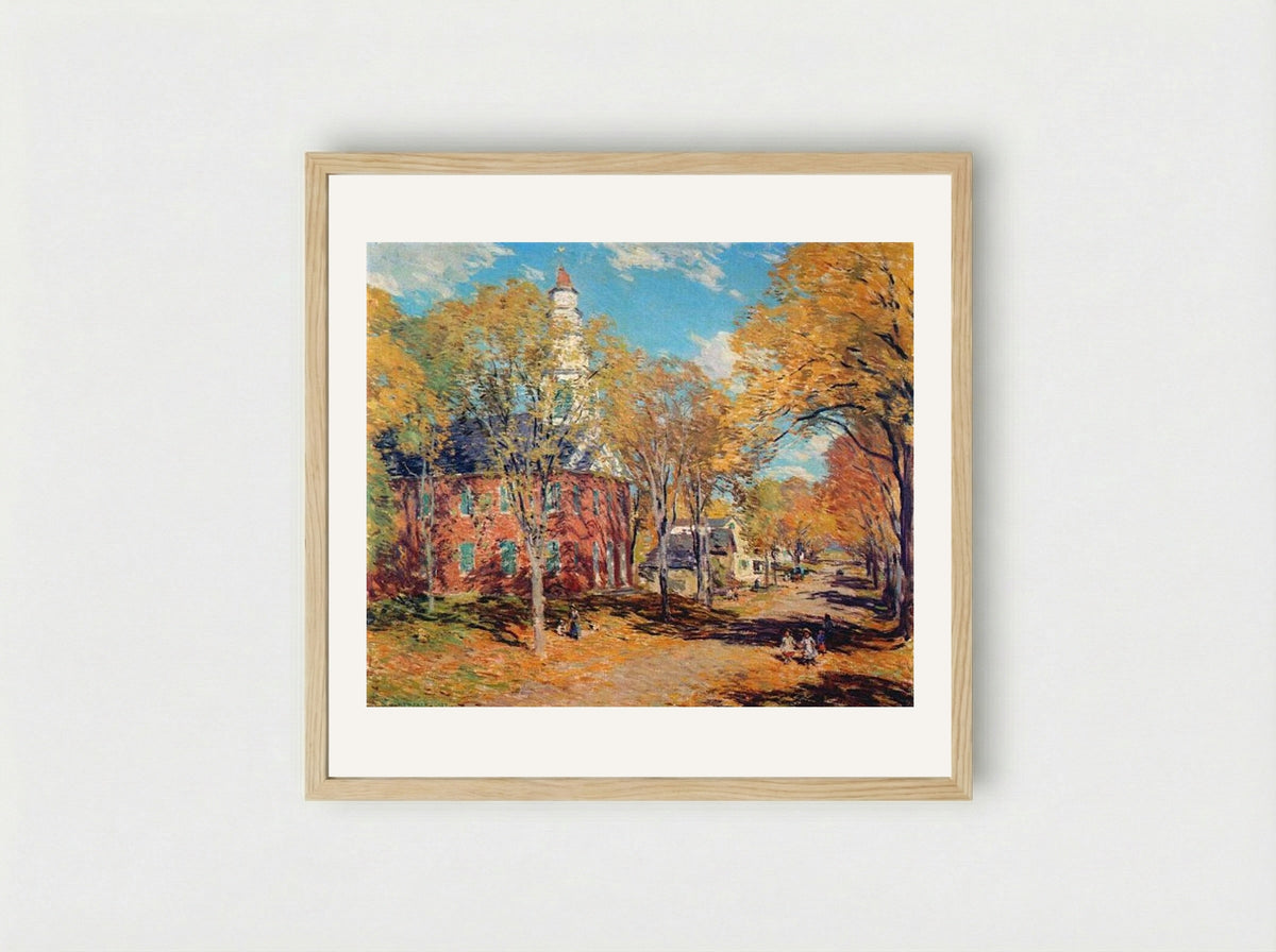 October Morning, Deerfield - Willard Metcalf - Framed Print Wood