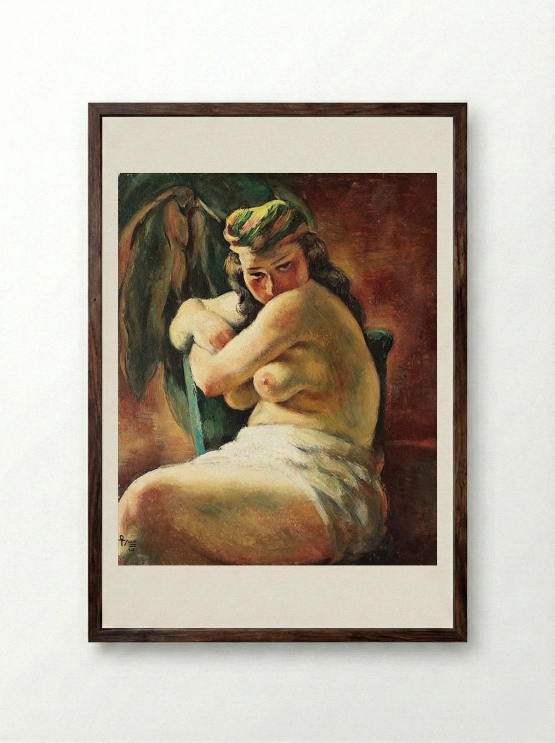 Odalisque - Ion Theodorescu-Sion - Framed Print Dark Wood