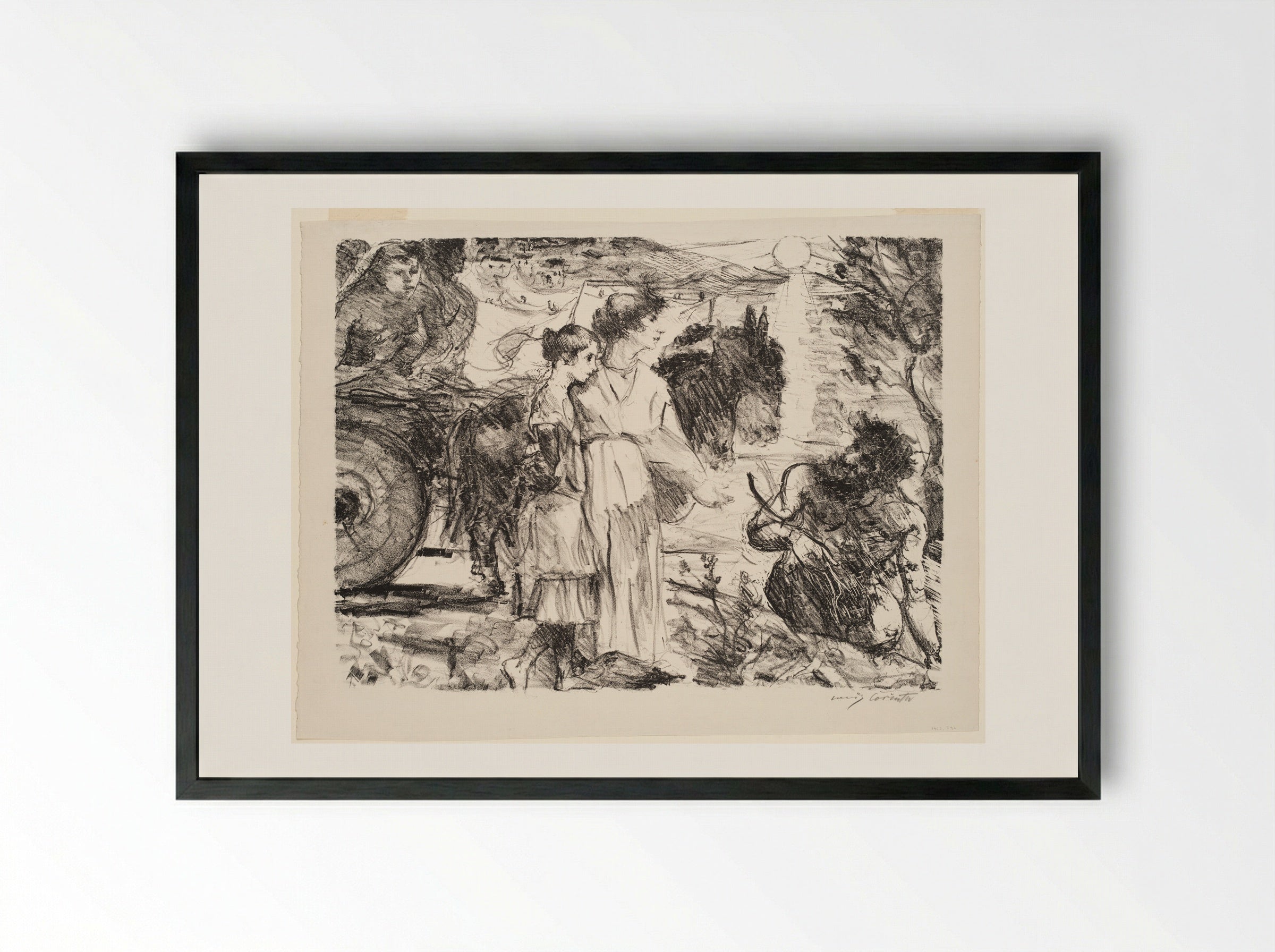 Odysseus and Nausicaa - Lovis Corinth - Framed Print Black
