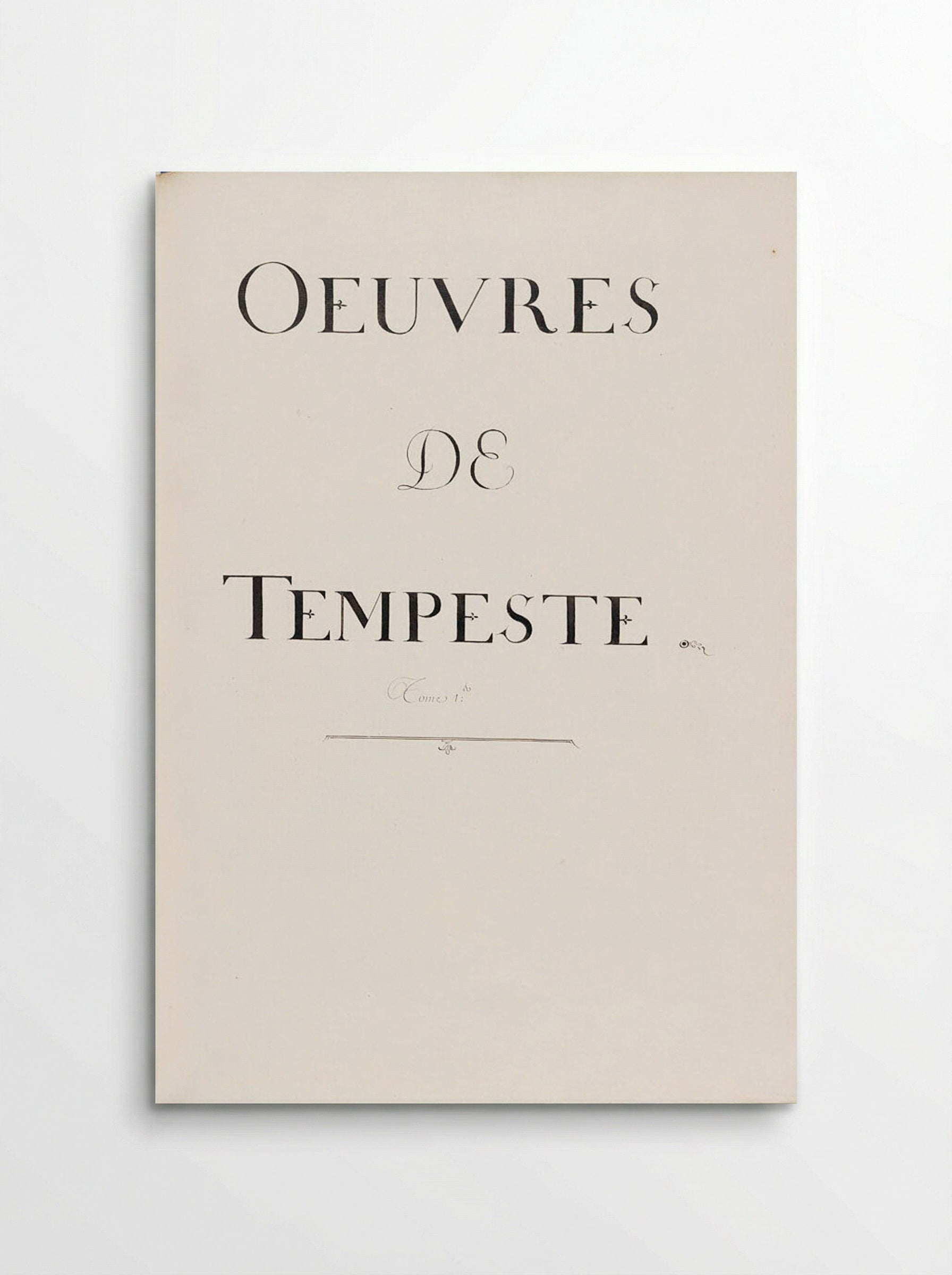 Oeuvres de Tempeste, Tome 1 - Antonio Tempesta - Poster