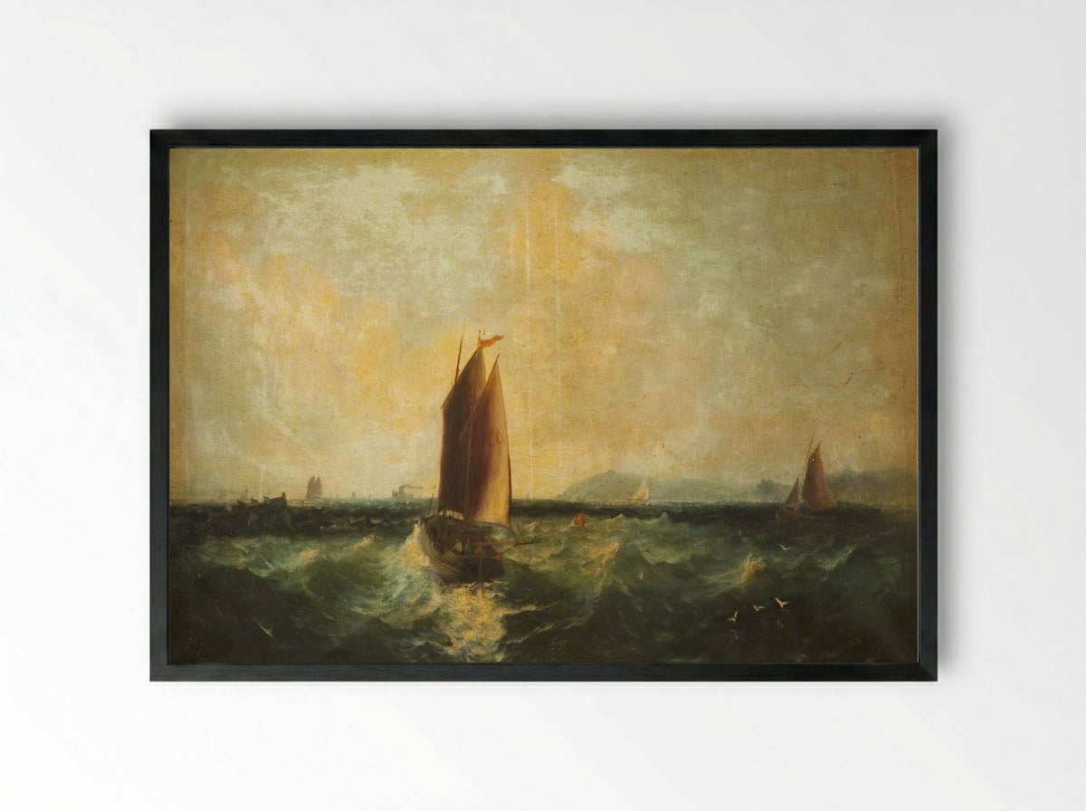 Off Ramsey Bay - James Webb - Framed Print Black