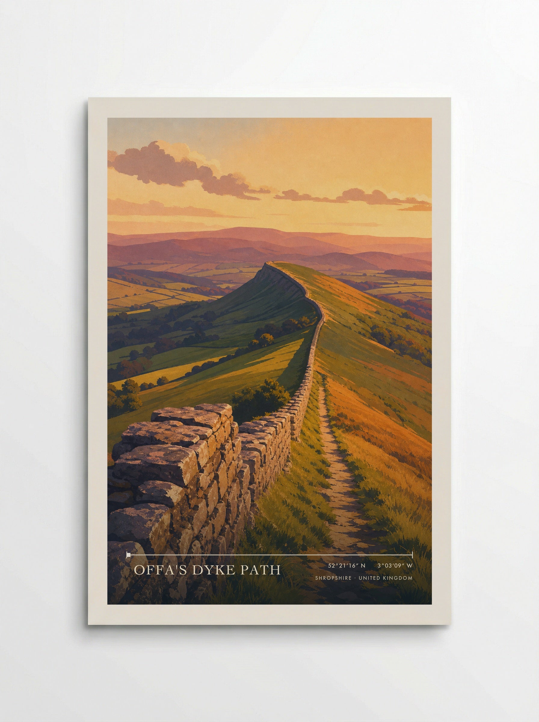 Offa's Dyke Path Shropshire United Kingdom Travel Poster - Poster