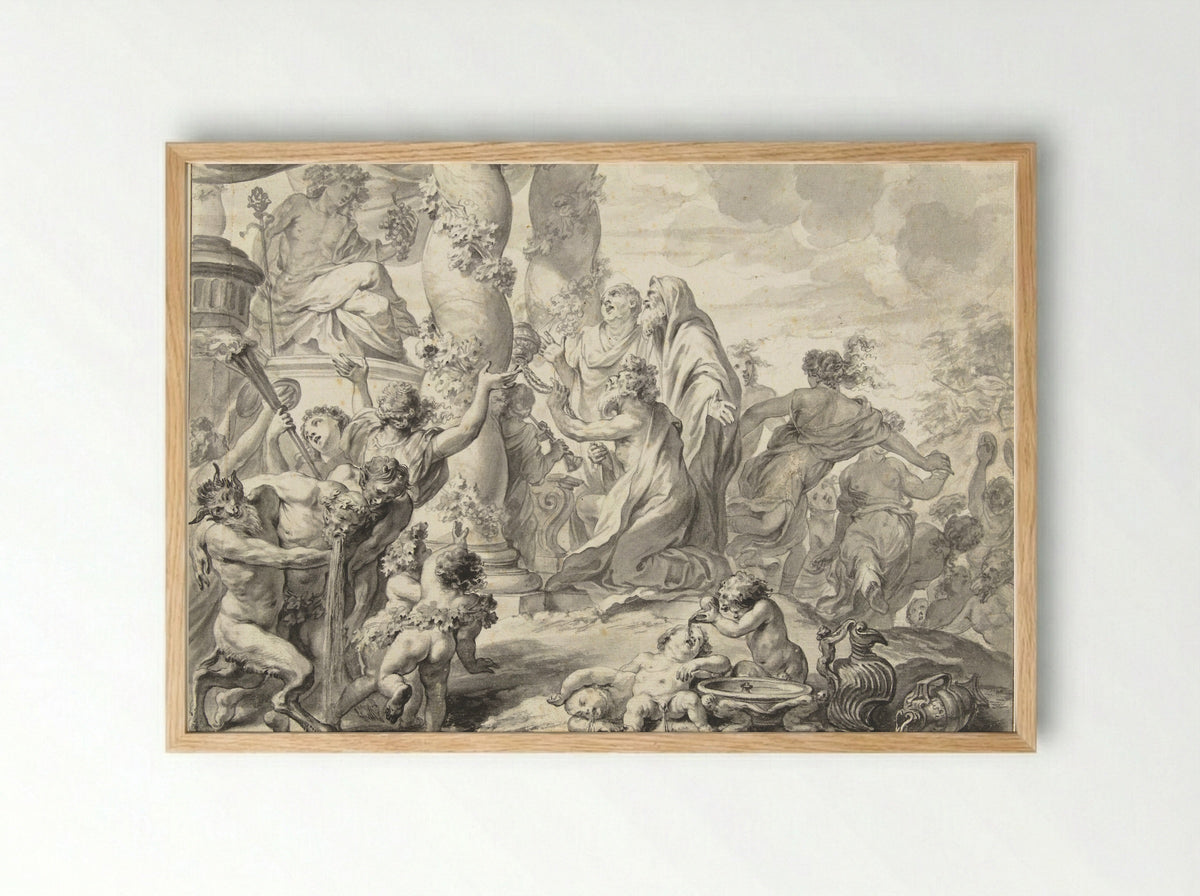 Offer van Bacchus - Godfried Maes - Framed Print Wood